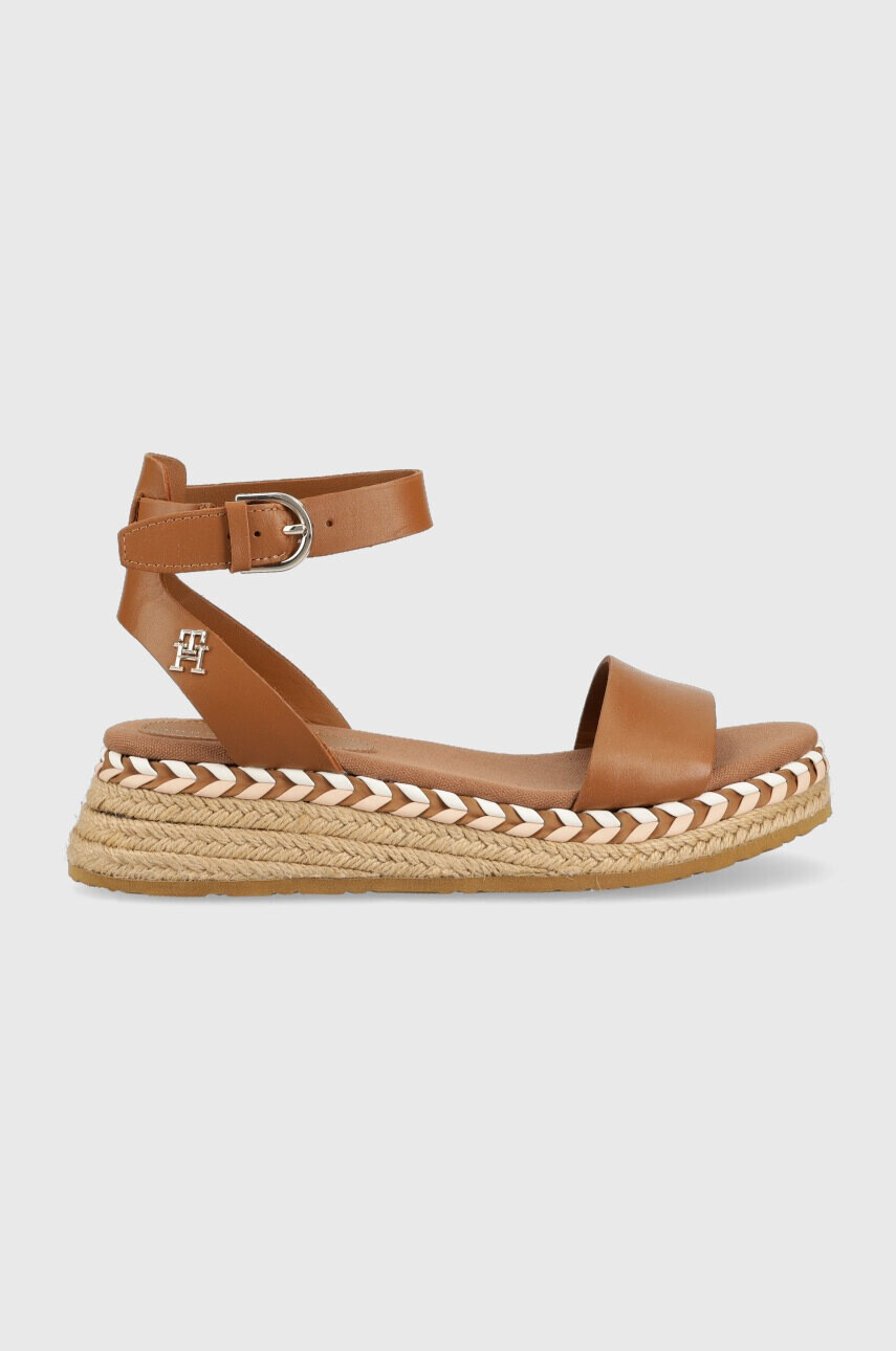 Tommy Hilfiger Кожени сандали LOW WEDGE SANDAL - Pepit.bg