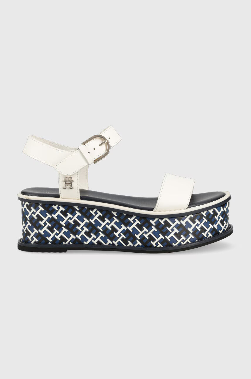 Tommy Hilfiger Кожени сандали NEW ARTISANAL FLATFORM в бяло с платформа - Pepit.bg