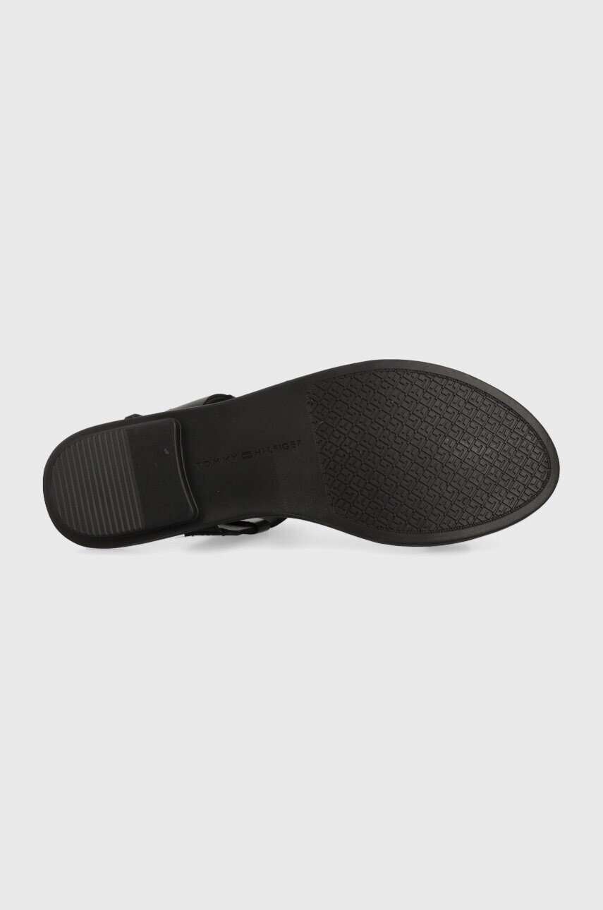 Tommy Hilfiger Кожени сандали TH FLAT SANDAL в черно - Pepit.bg