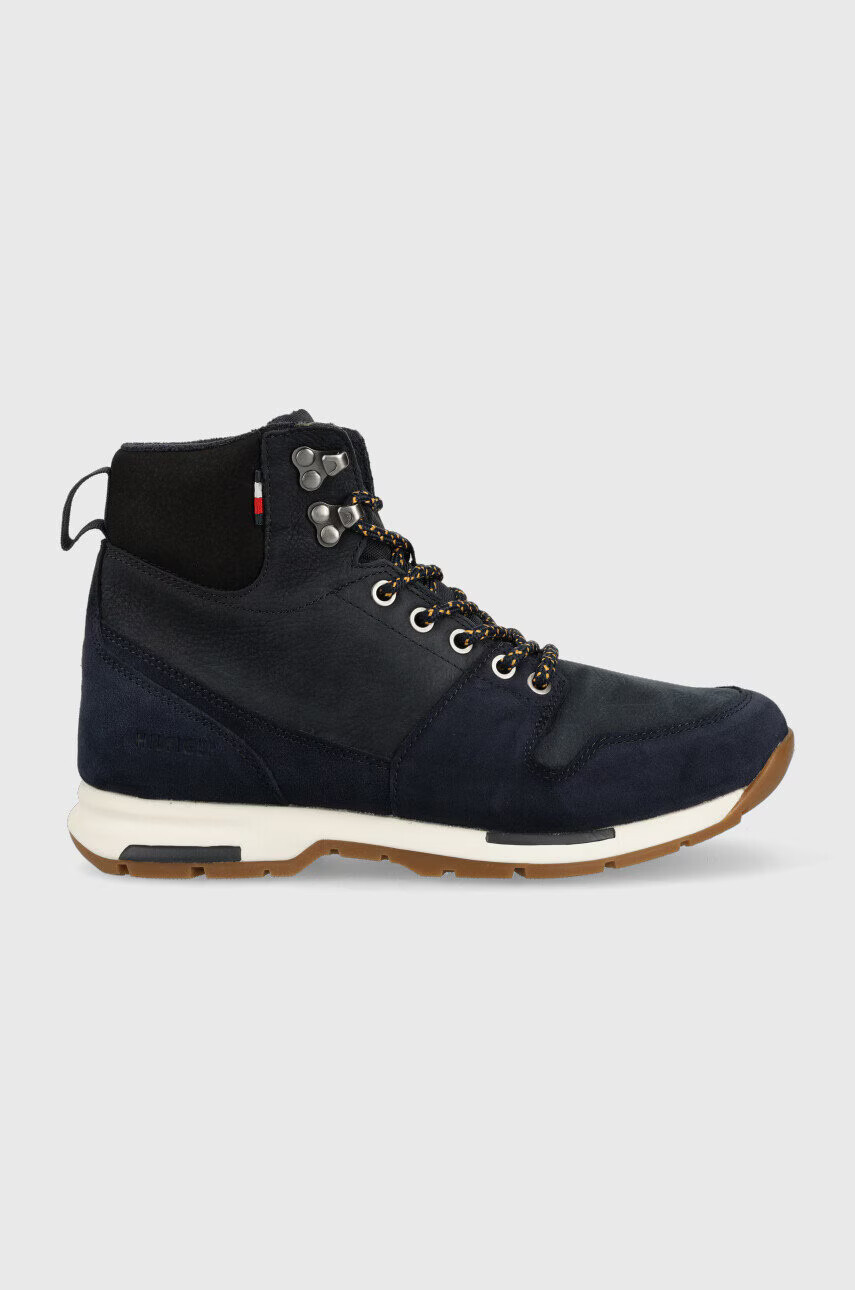 Tommy Hilfiger Кожени туристически обувки в тъмносиньо - Pepit.bg