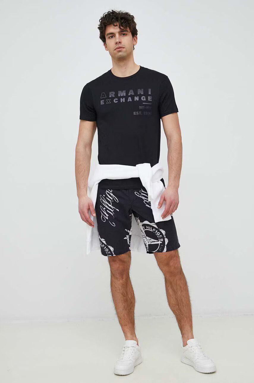 Tommy Hilfiger Къс панталон с лен в тъмносиньо - Pepit.bg