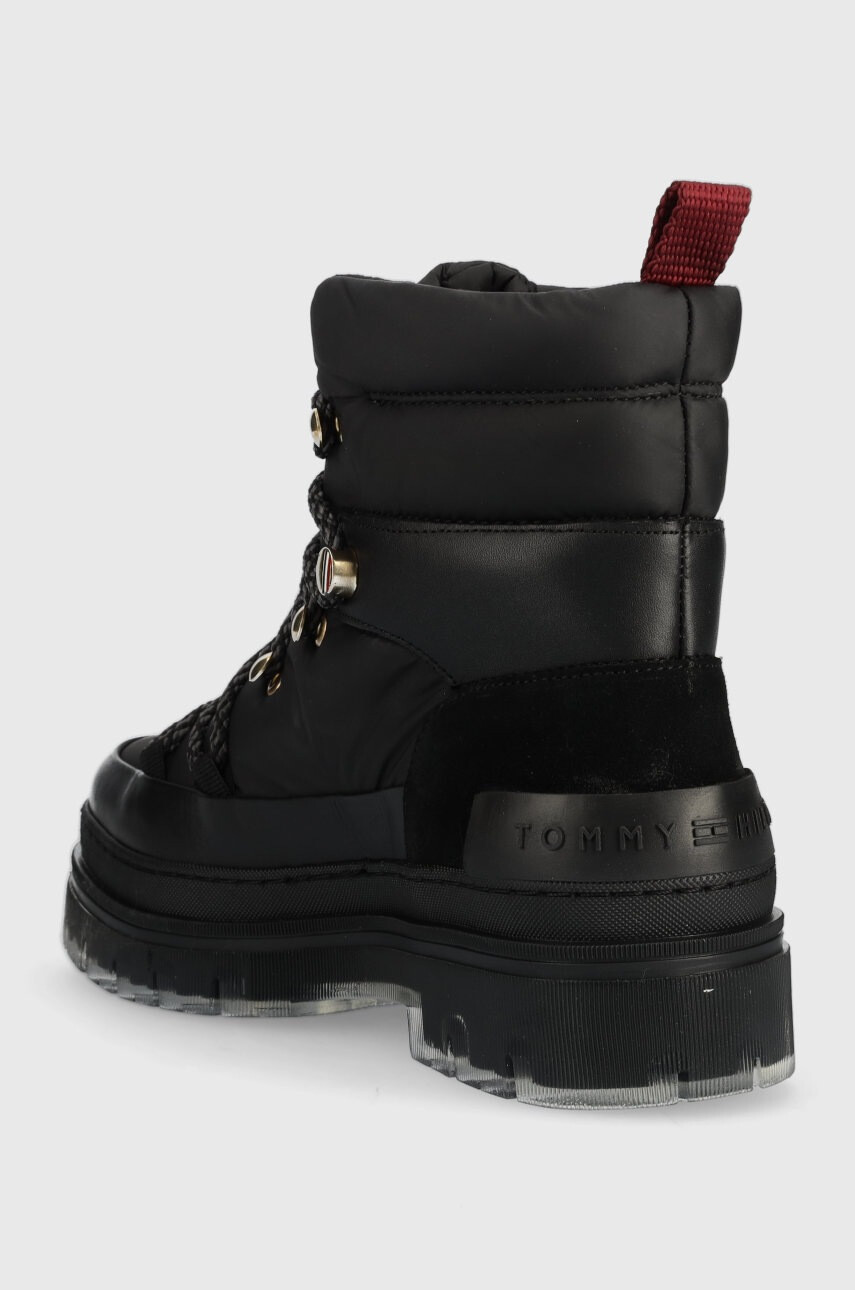 Tommy Hilfiger Кубинки Laced Outdoor Boot в черно с платформа с лека изолация - Pepit.bg