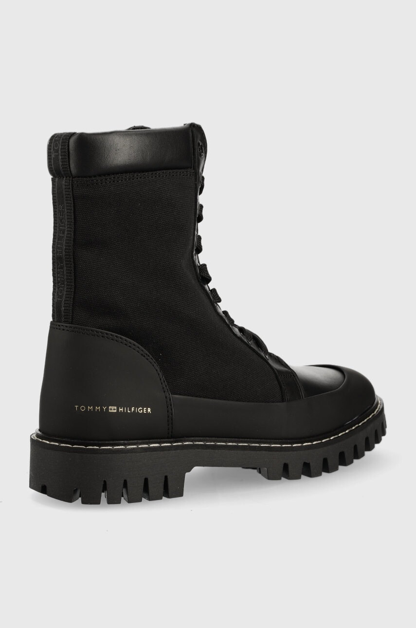 Tommy Hilfiger Кубинки Th Casual Lace Up Boot в черно с равна подметка - Pepit.bg
