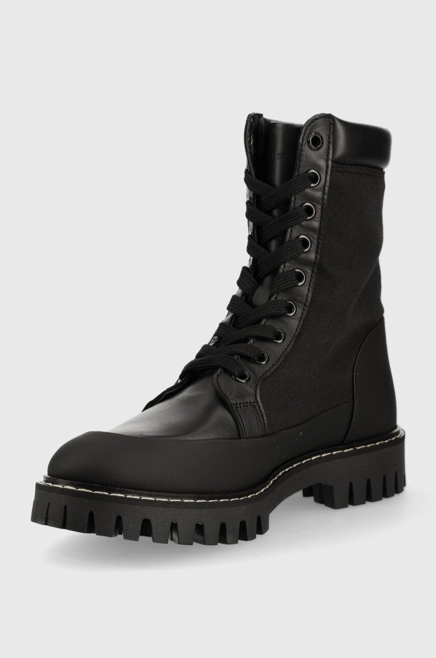 Tommy Hilfiger Кубинки Th Casual Lace Up Boot в черно с равна подметка - Pepit.bg