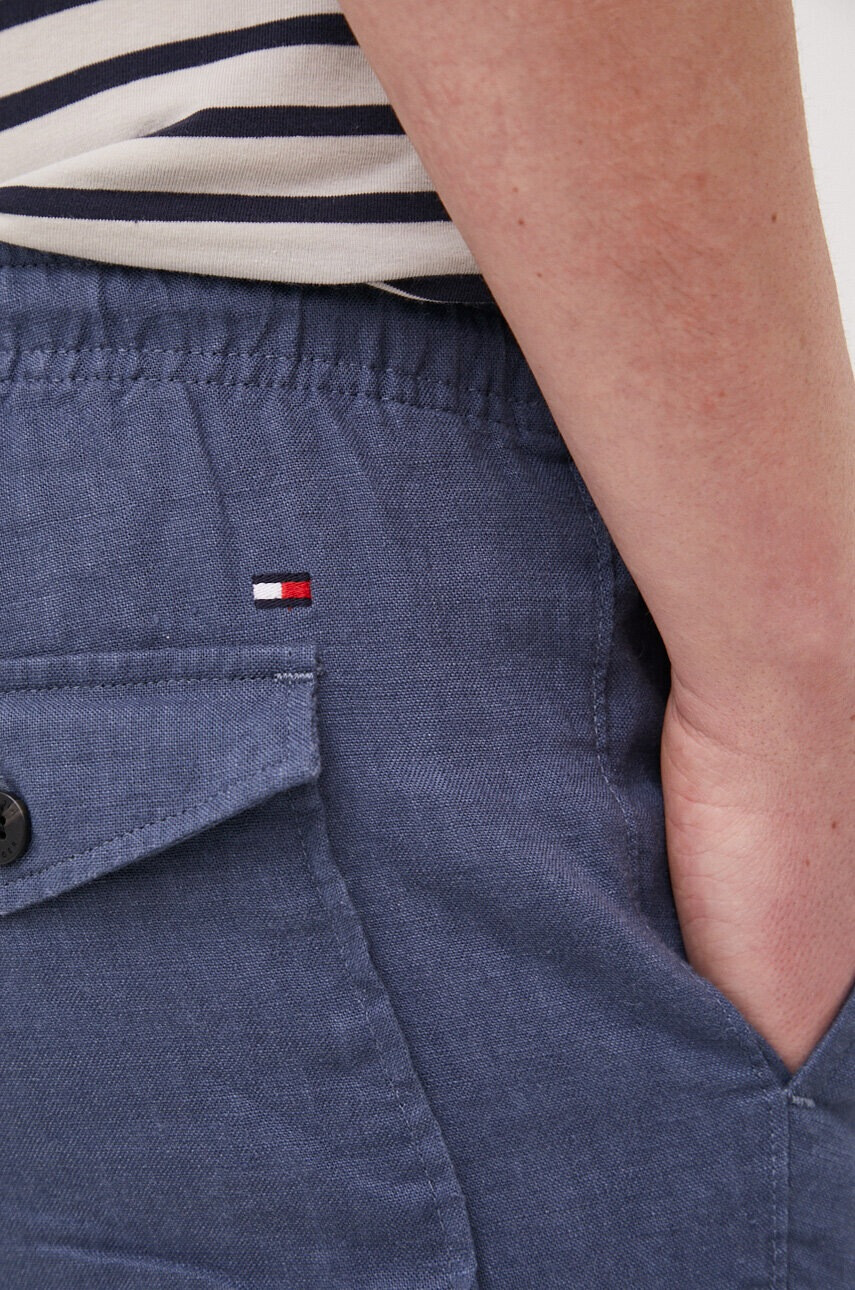 Tommy Hilfiger Ленен къс панталон в синьо - Pepit.bg