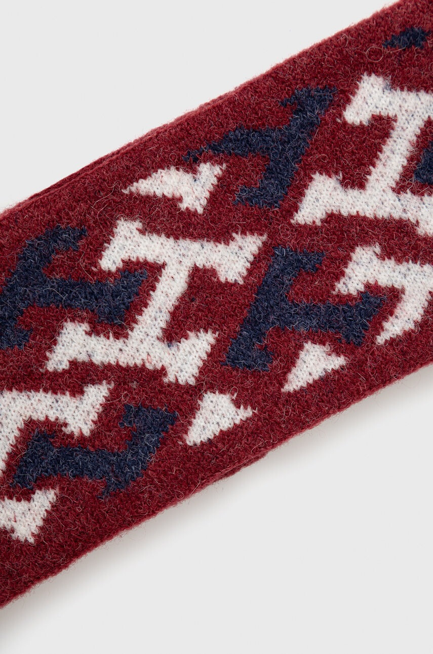 Tommy Hilfiger Лента за глава с вълна в бордо - Pepit.bg
