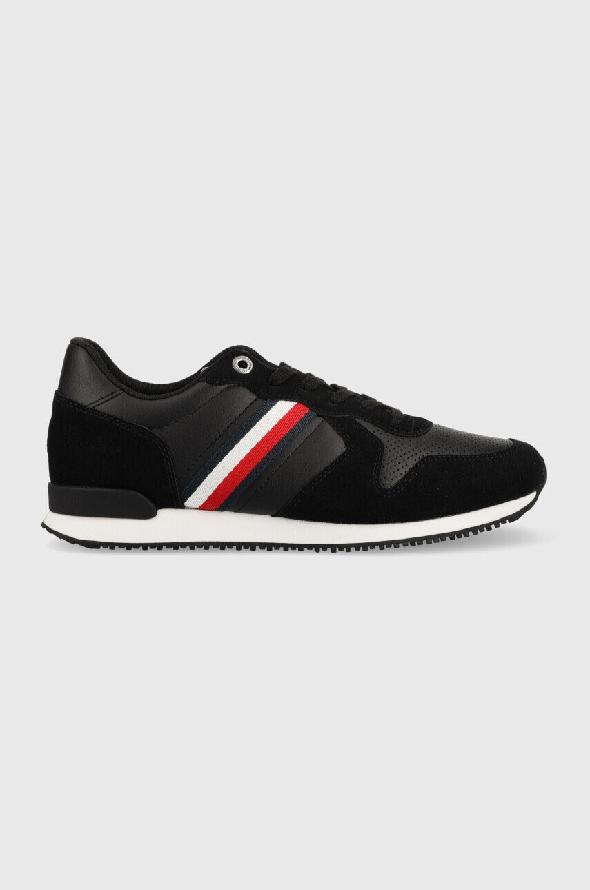 Tommy Hilfiger Маратонки ICONIC RUNNER STRIPES LEATHER в черно FM0FM04551 - Pepit.bg