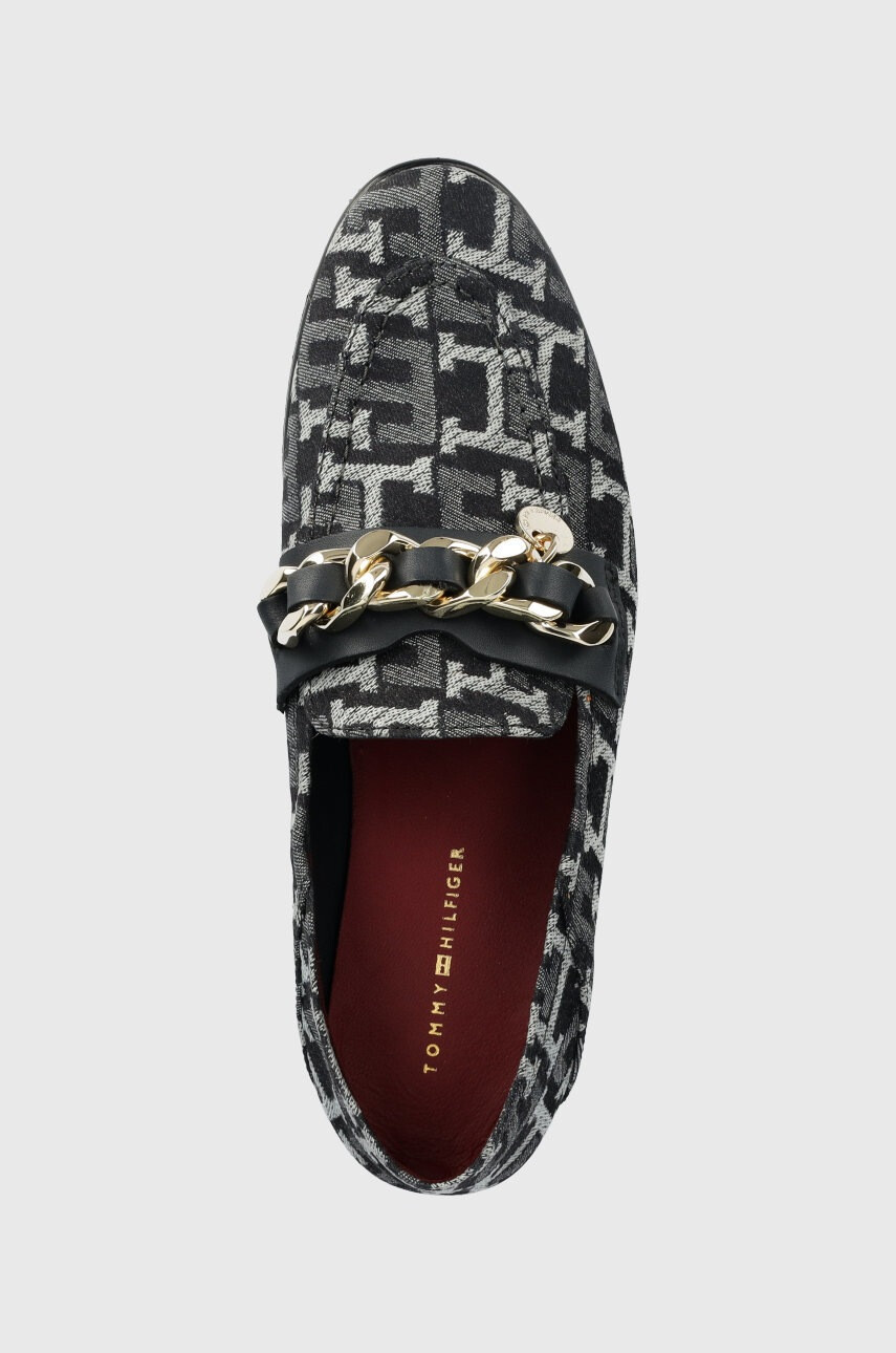 Tommy Hilfiger Мокасини CHAIN LOAFER DENIM в тъмносиньо с равна подметка - Pepit.bg
