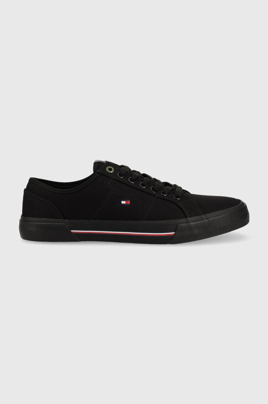 Tommy Hilfiger Ниски кецове CORE CORPORATE VULC CANVAS в черно - Pepit.bg