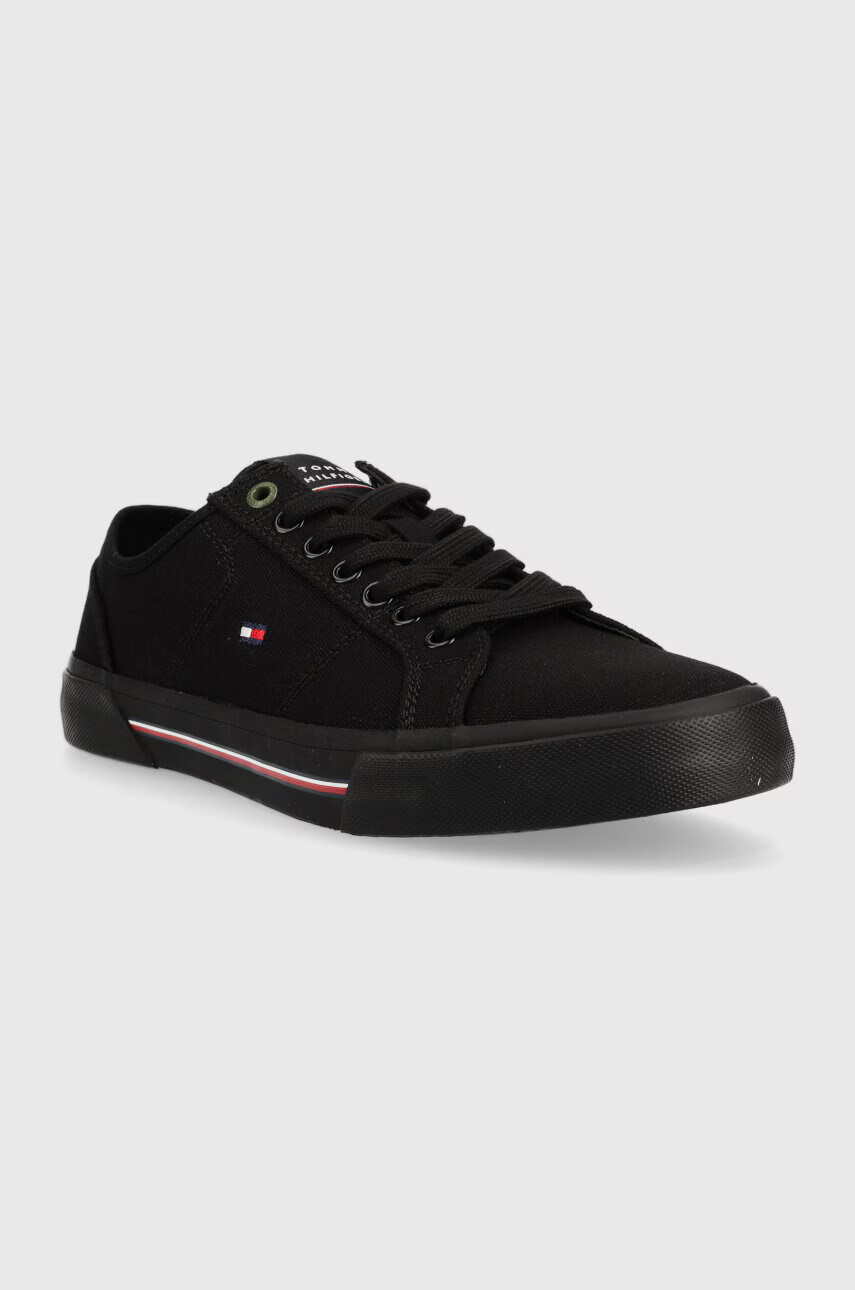Tommy Hilfiger Ниски кецове CORE CORPORATE VULC CANVAS в черно - Pepit.bg