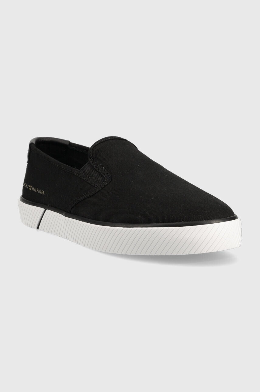 Tommy Hilfiger Ниски кецове ESSENTIAL SLIP-ON SNEAKER BL в черно FW0FW07249 - Pepit.bg