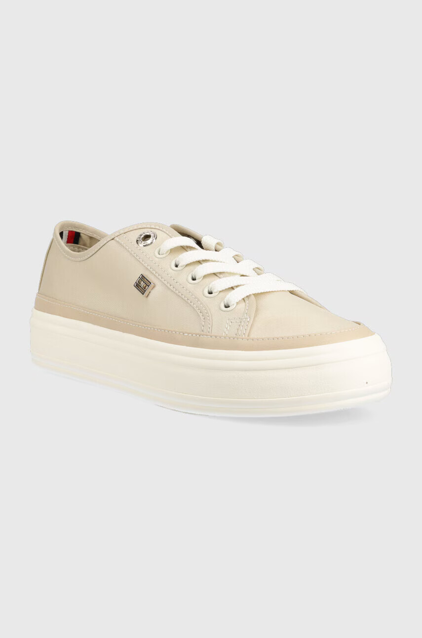 Tommy Hilfiger Ниски кецове ESSENTIAL VULC CANVAS в бежово FW0FW07459 - Pepit.bg