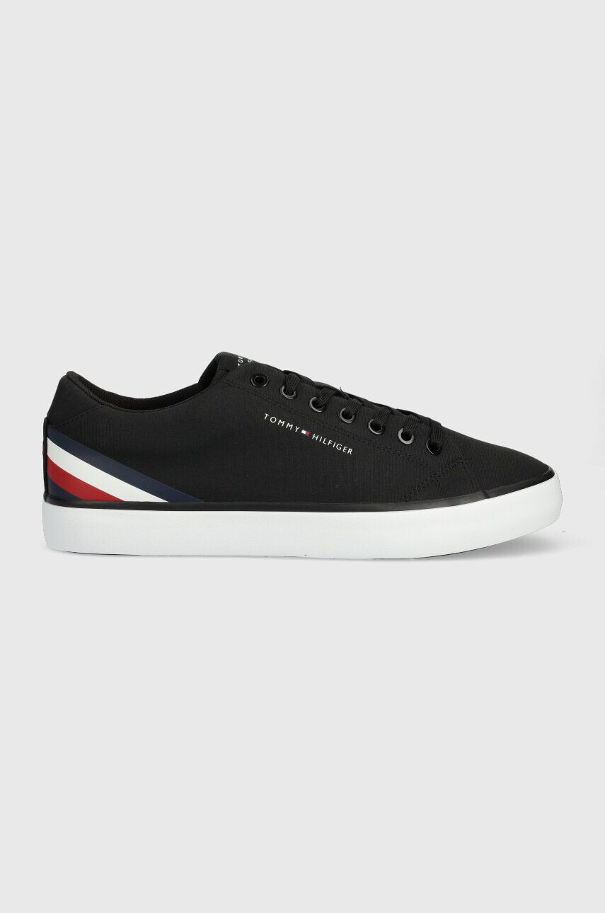 Tommy Hilfiger Ниски кецове TH HI VULC CORE LOW STRIPES в черно FM0FM04735 - Pepit.bg