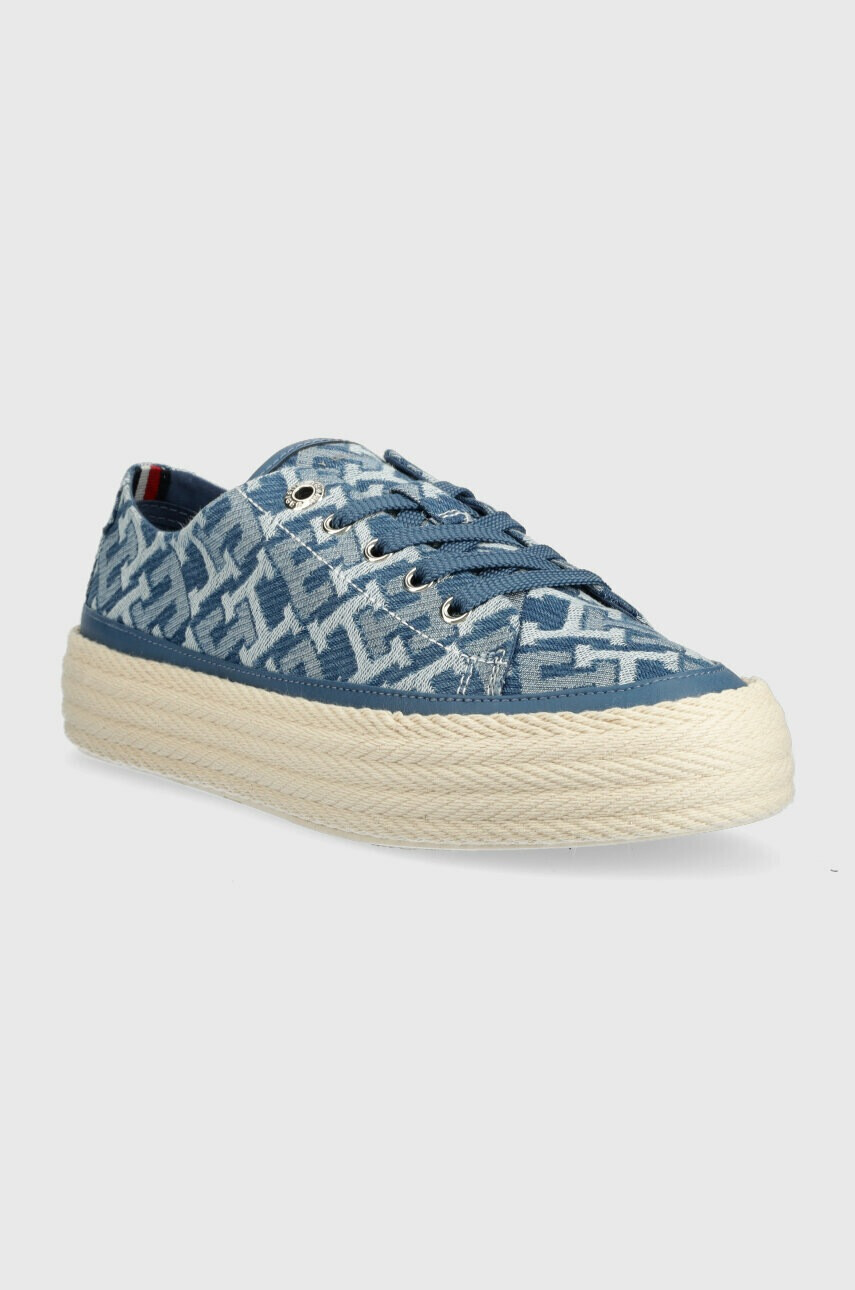 Tommy Hilfiger Ниски кецове VULC ROPE MONOGRAM DENIM в синьо FW0FW07112 - Pepit.bg