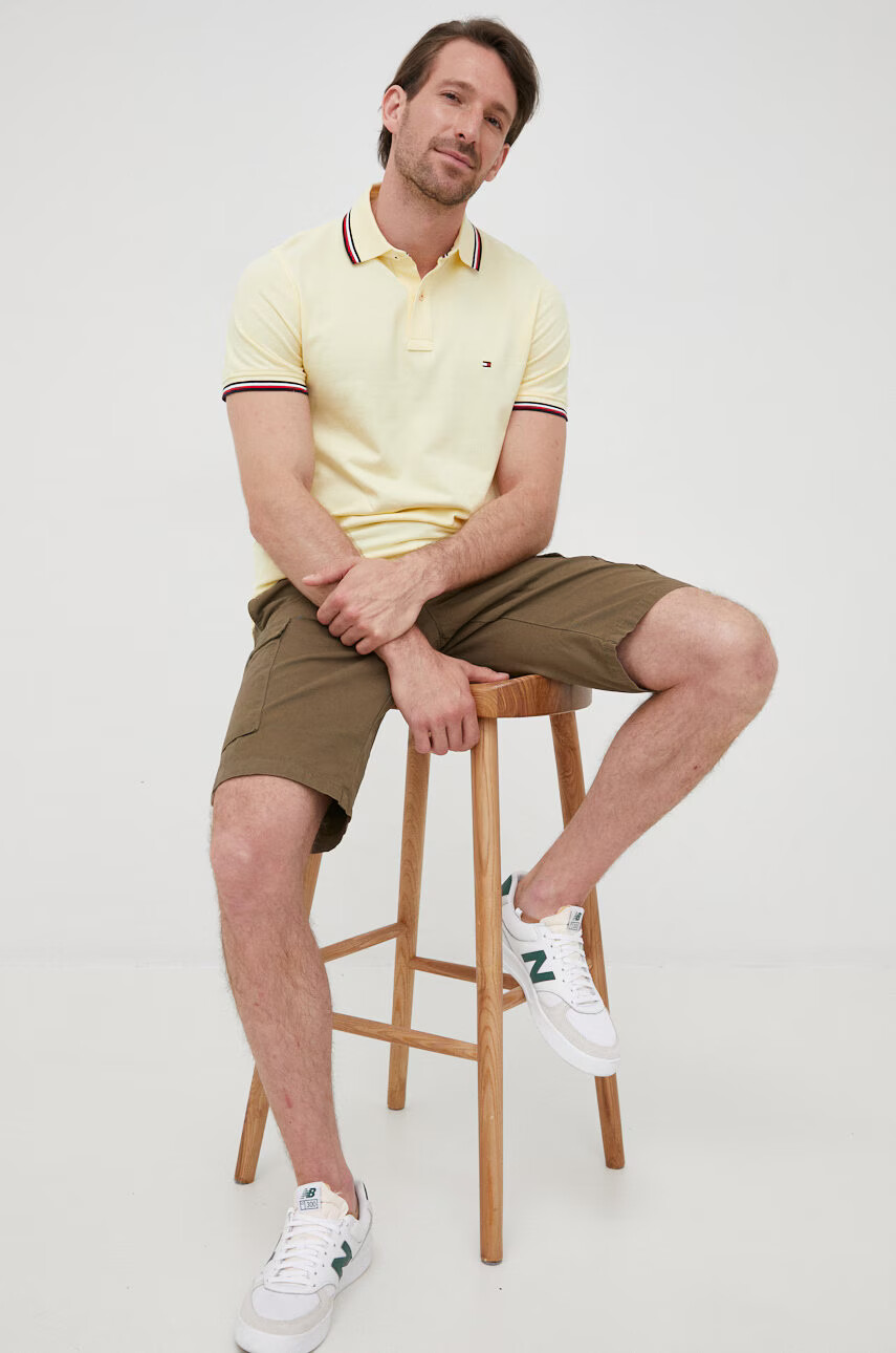 Tommy Hilfiger Памучен къс панталон в зелено - Pepit.bg