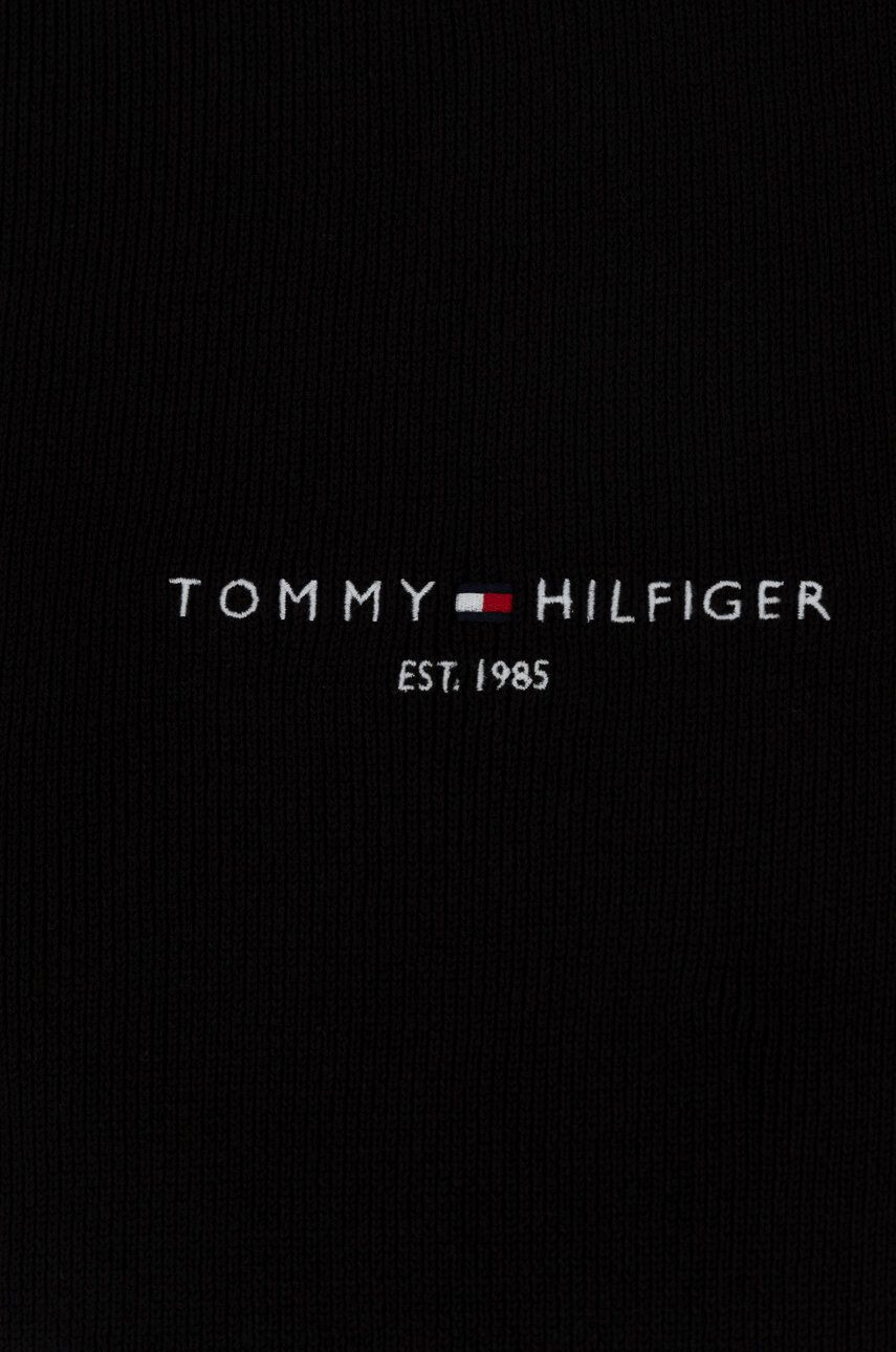 Tommy Hilfiger Памучен шал в черно с изчистен дизайн - Pepit.bg