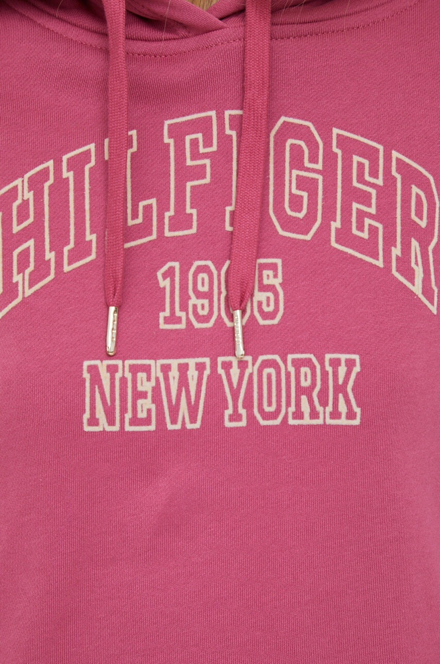 Tommy Hilfiger Памучен суичър в лилаво с качулка с апликация - Pepit.bg