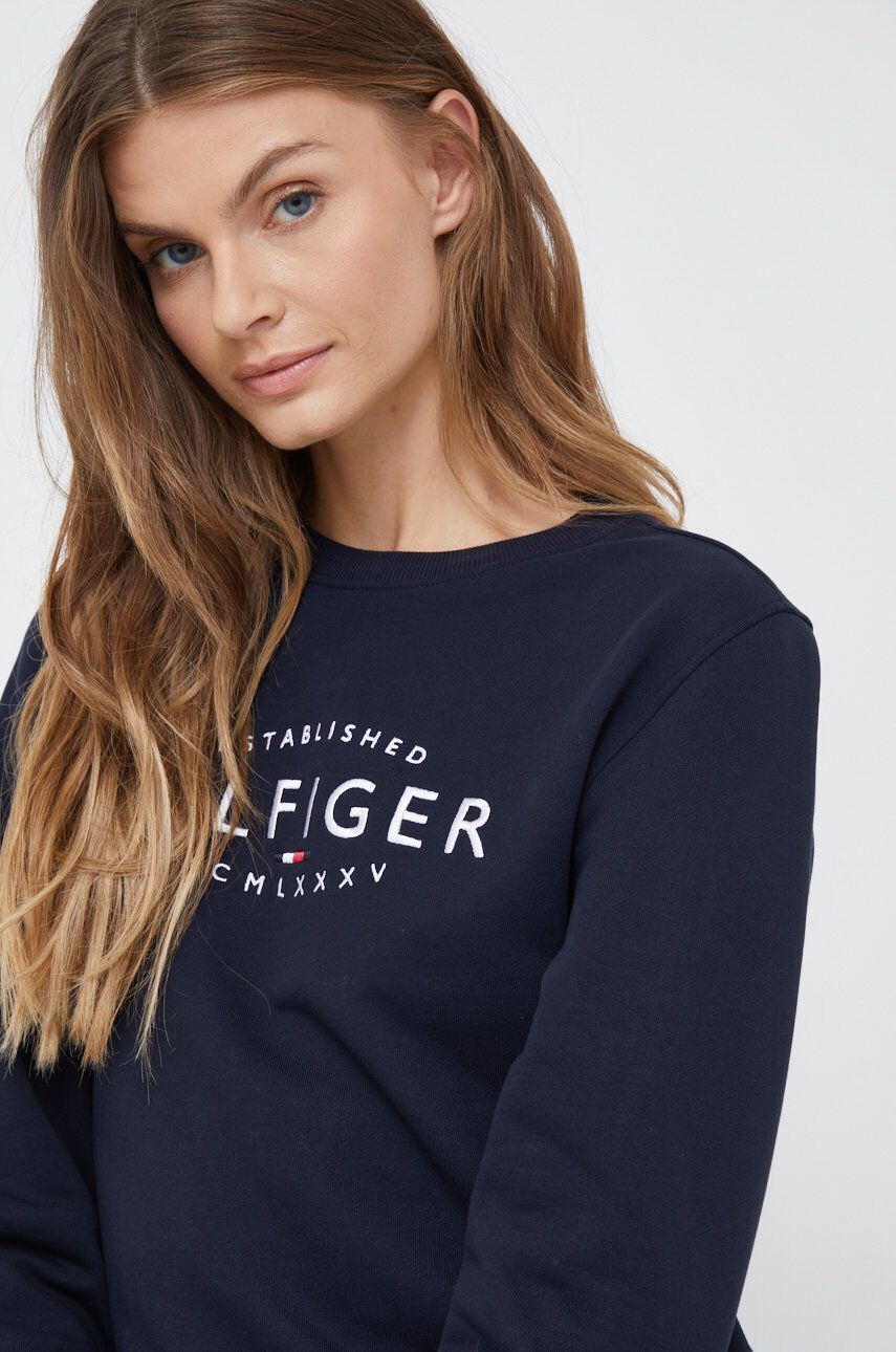 Tommy Hilfiger Памучен суичър в бежово с десен - Pepit.bg