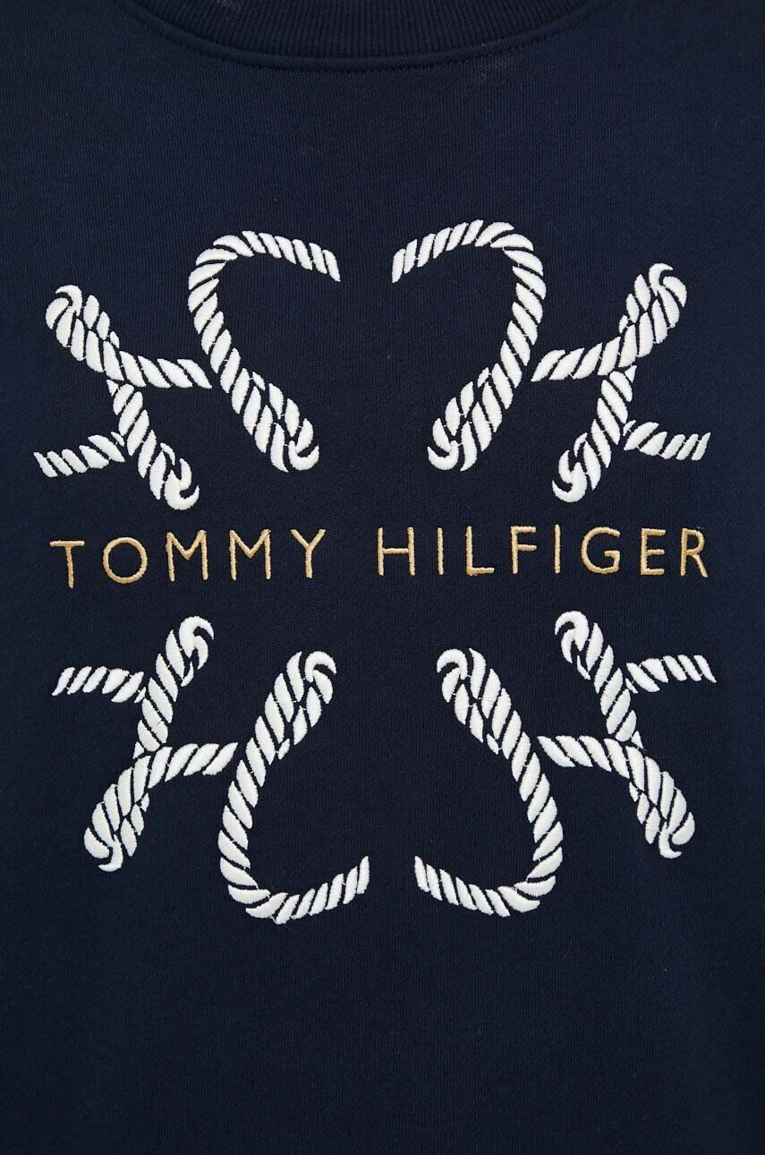 Tommy Hilfiger Памучен суичър в тъмносиньо с апликация - Pepit.bg