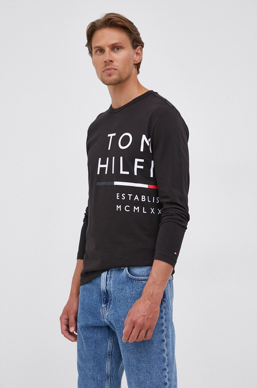 Tommy Hilfiger Памучна блуза с дълги ръкави - Pepit.bg