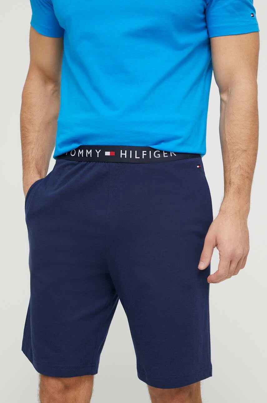 Tommy Hilfiger Памучна пижама в синьо с принт - Pepit.bg