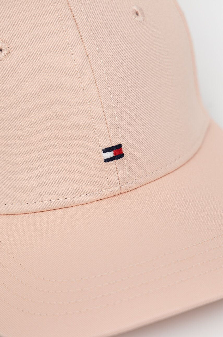 Tommy Hilfiger Памучна шапка в розово с изчистен дизайн - Pepit.bg