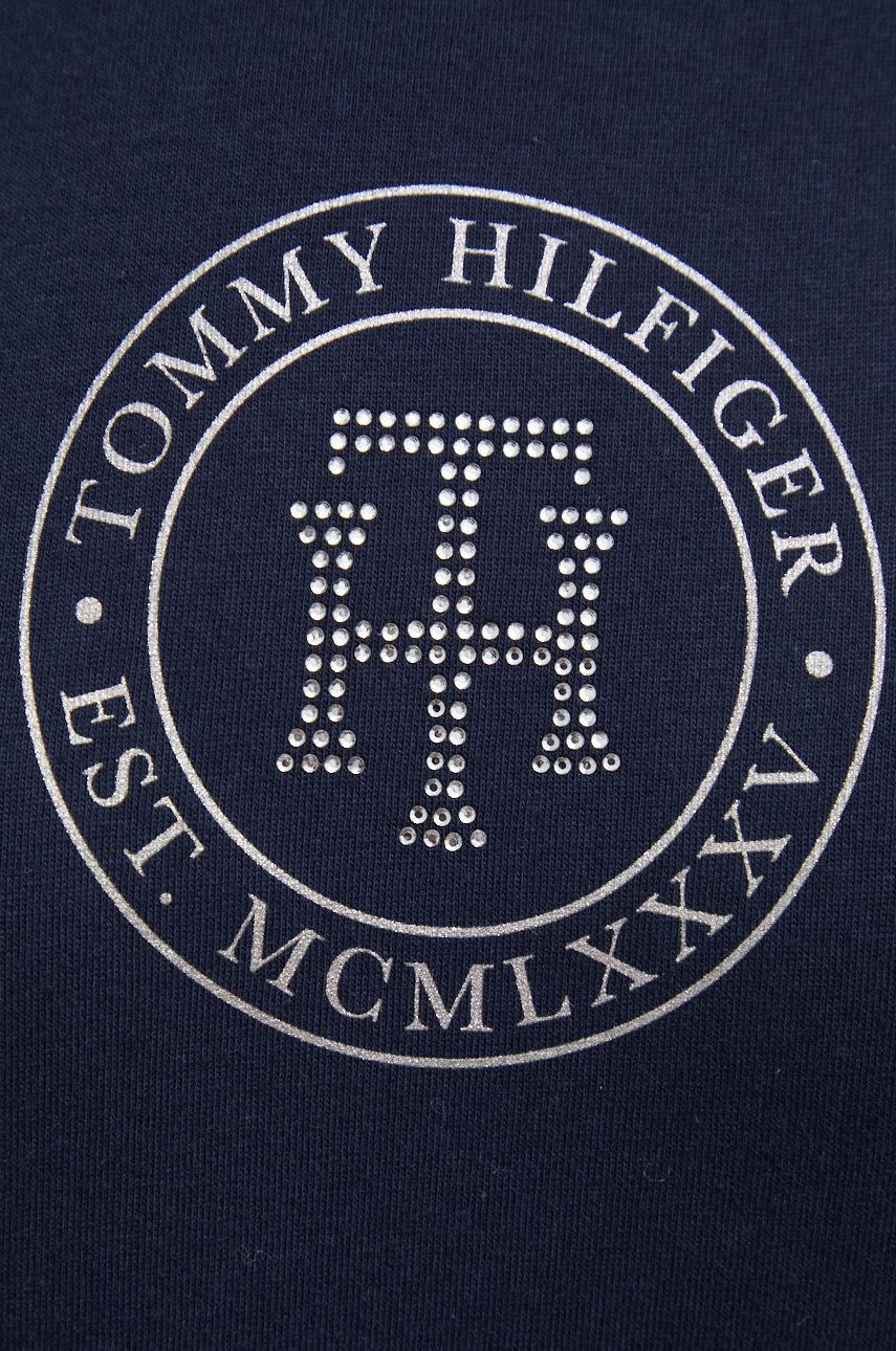 Tommy Hilfiger Памучна тениска в тъмносиньо - Pepit.bg