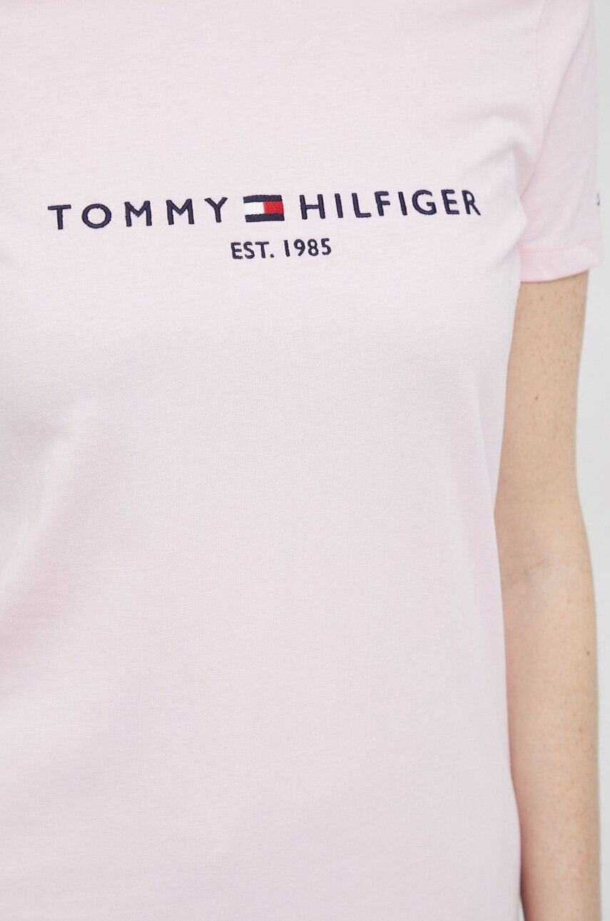 Tommy Hilfiger Памучна тениска в розово - Pepit.bg