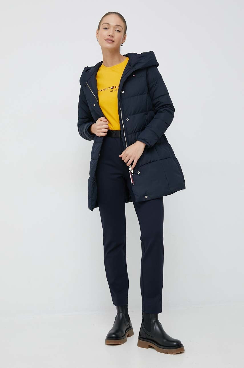 Tommy Hilfiger Памучна тениска в жълто - Pepit.bg