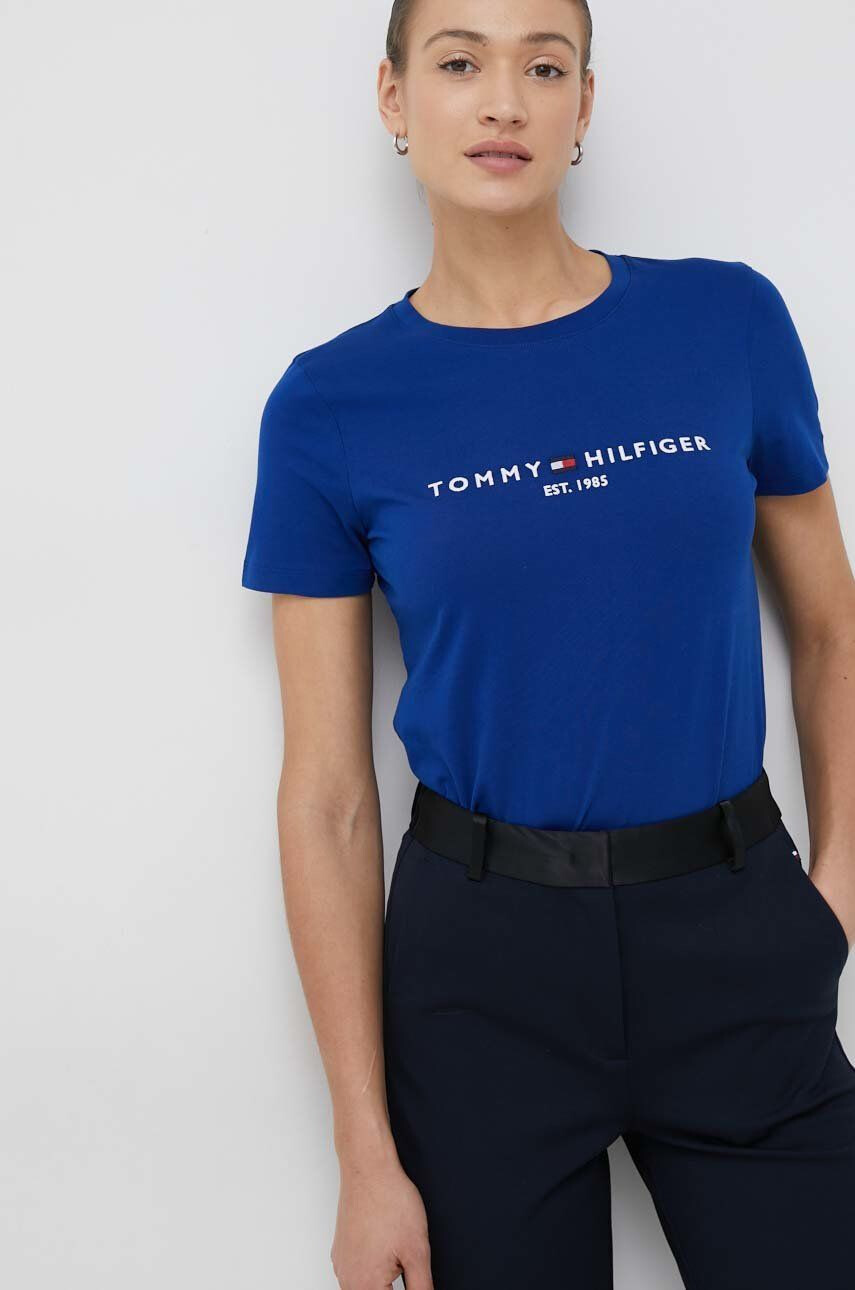 Tommy Hilfiger Памучна тениска в бежово - Pepit.bg