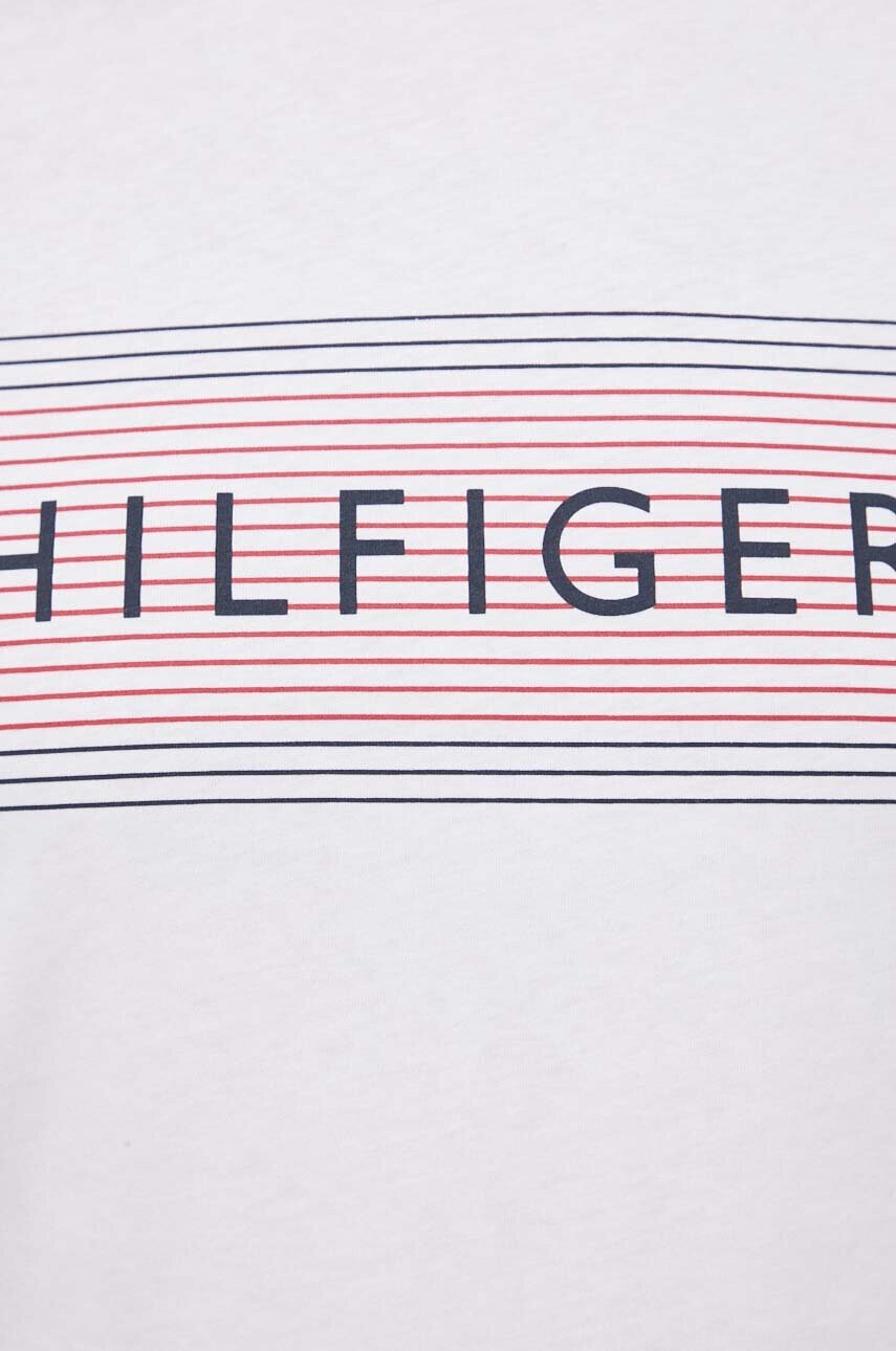 Tommy Hilfiger Памучна тениска в бяло с принт - Pepit.bg