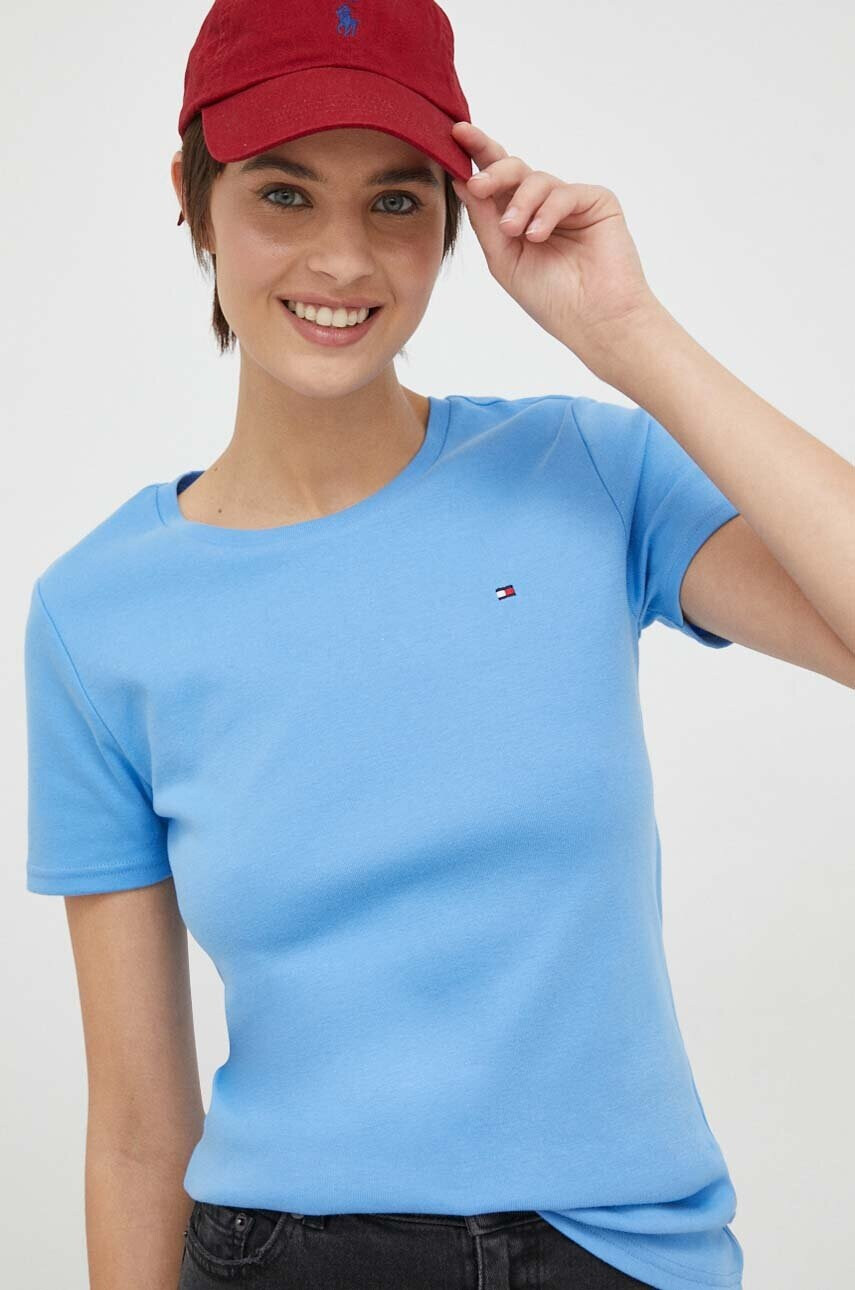 Tommy Hilfiger Памучна тениска в синьо - Pepit.bg