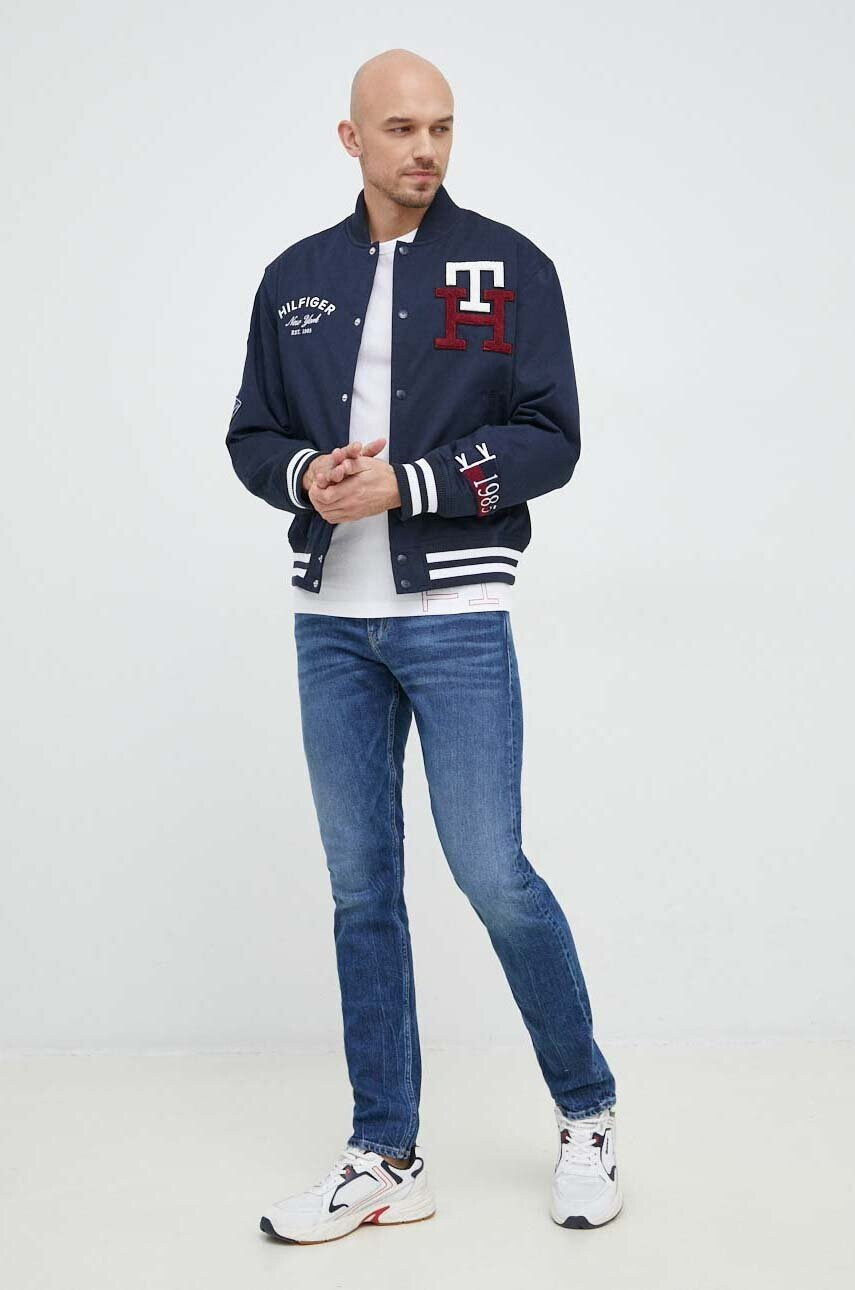 Tommy Hilfiger Памучна тениска в бяло с принт - Pepit.bg