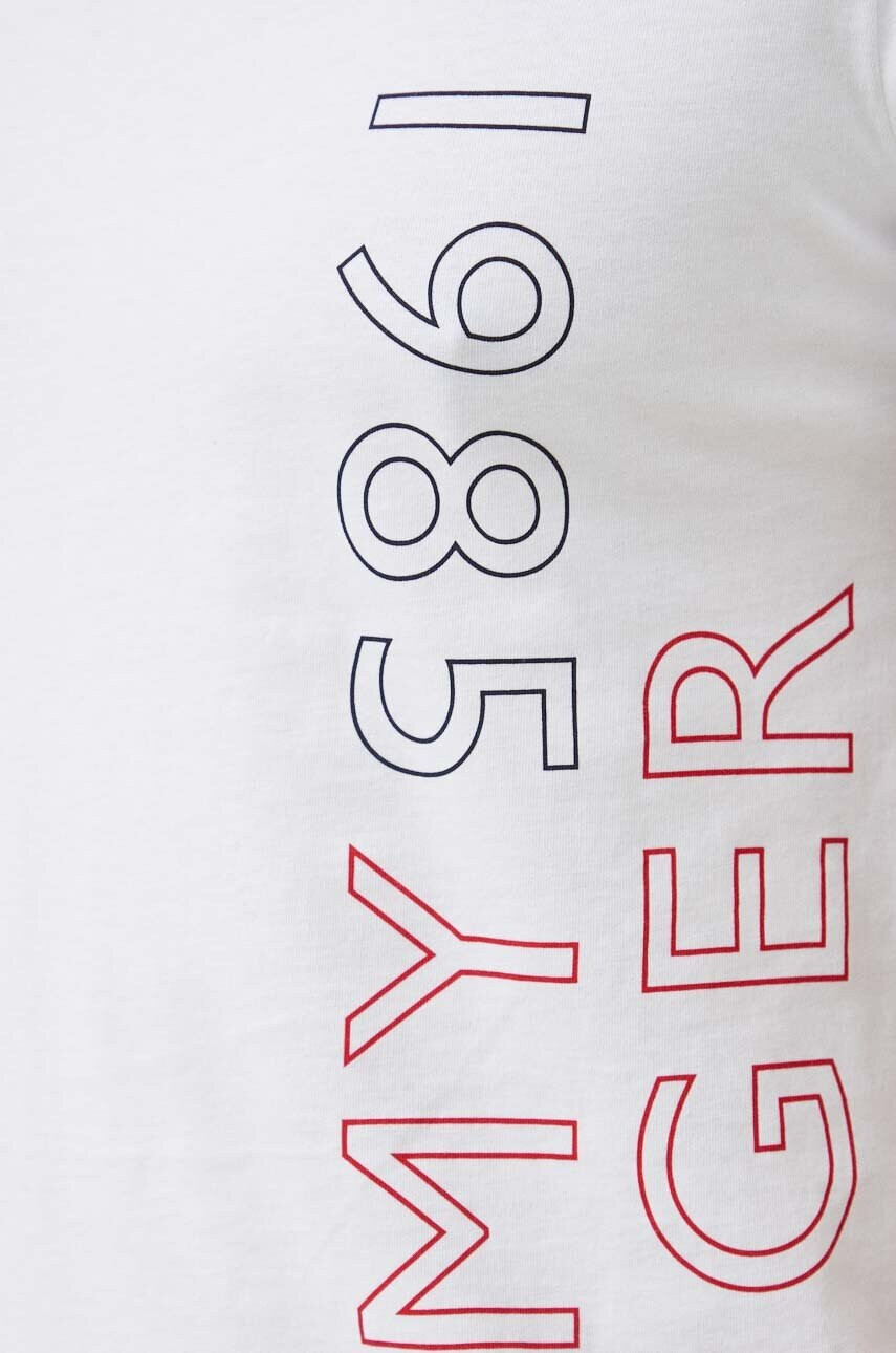 Tommy Hilfiger Памучна тениска в бяло с принт - Pepit.bg