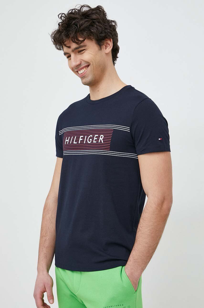 Tommy Hilfiger Памучна тениска в бежово - Pepit.bg