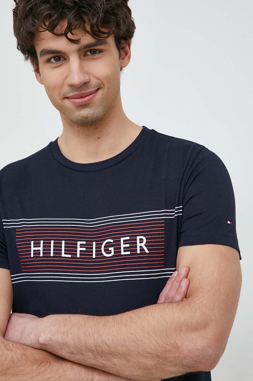 Tommy Hilfiger Памучна тениска в бежово - Pepit.bg