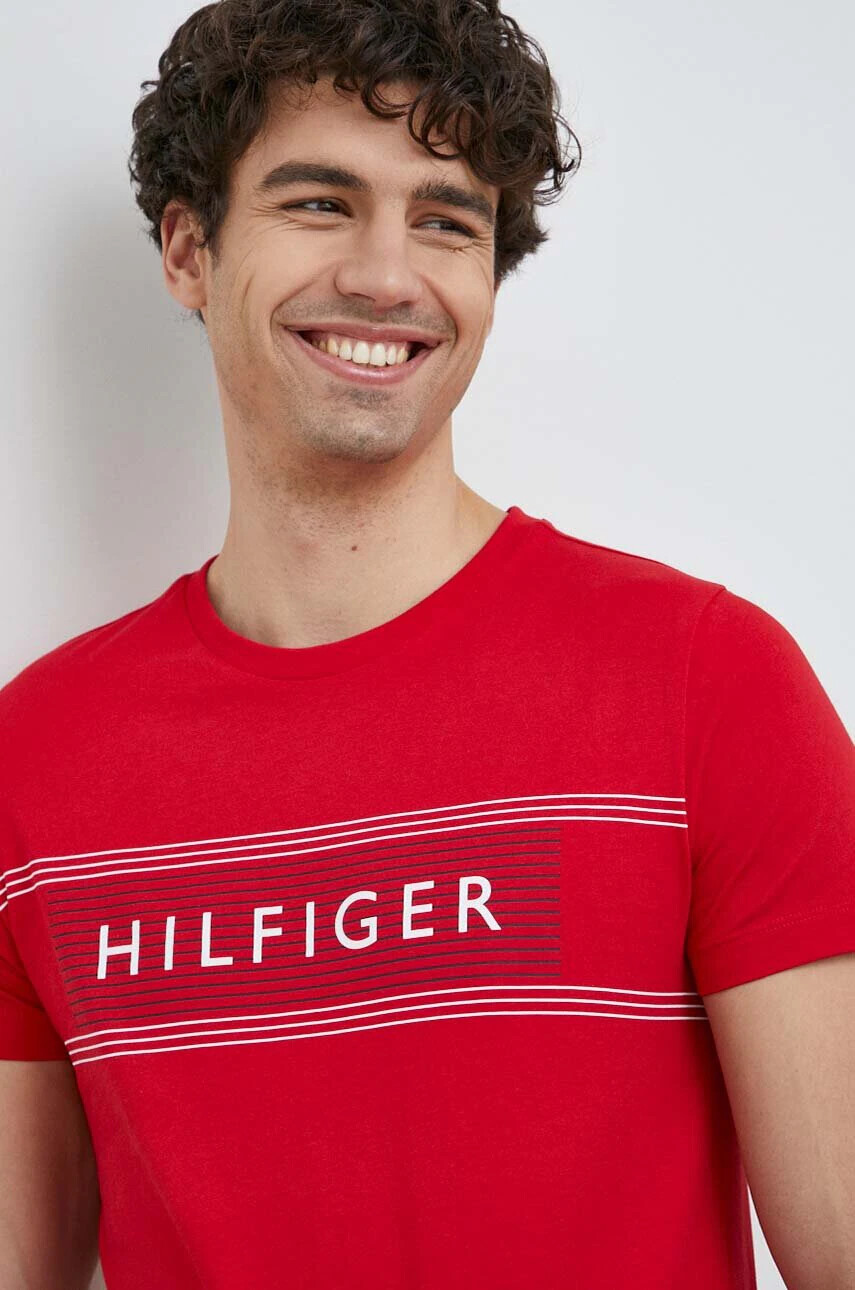 Tommy Hilfiger Памучна тениска в черно - Pepit.bg