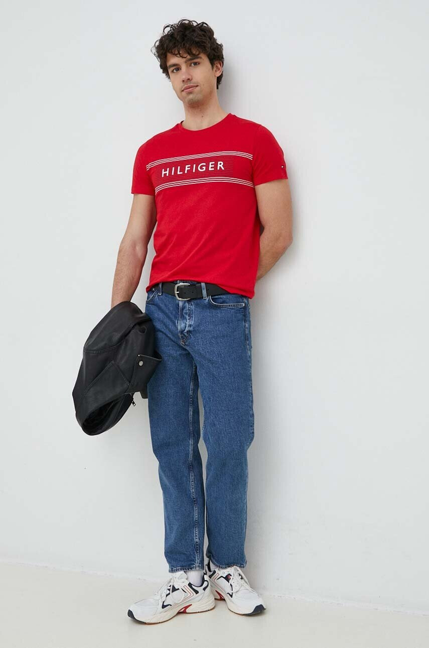 Tommy Hilfiger Памучна тениска в черно - Pepit.bg