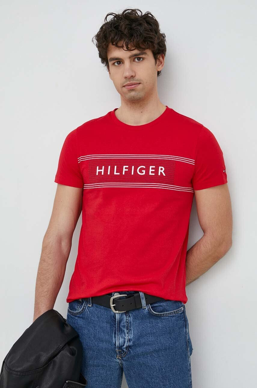 Tommy Hilfiger Памучна тениска в черно - Pepit.bg
