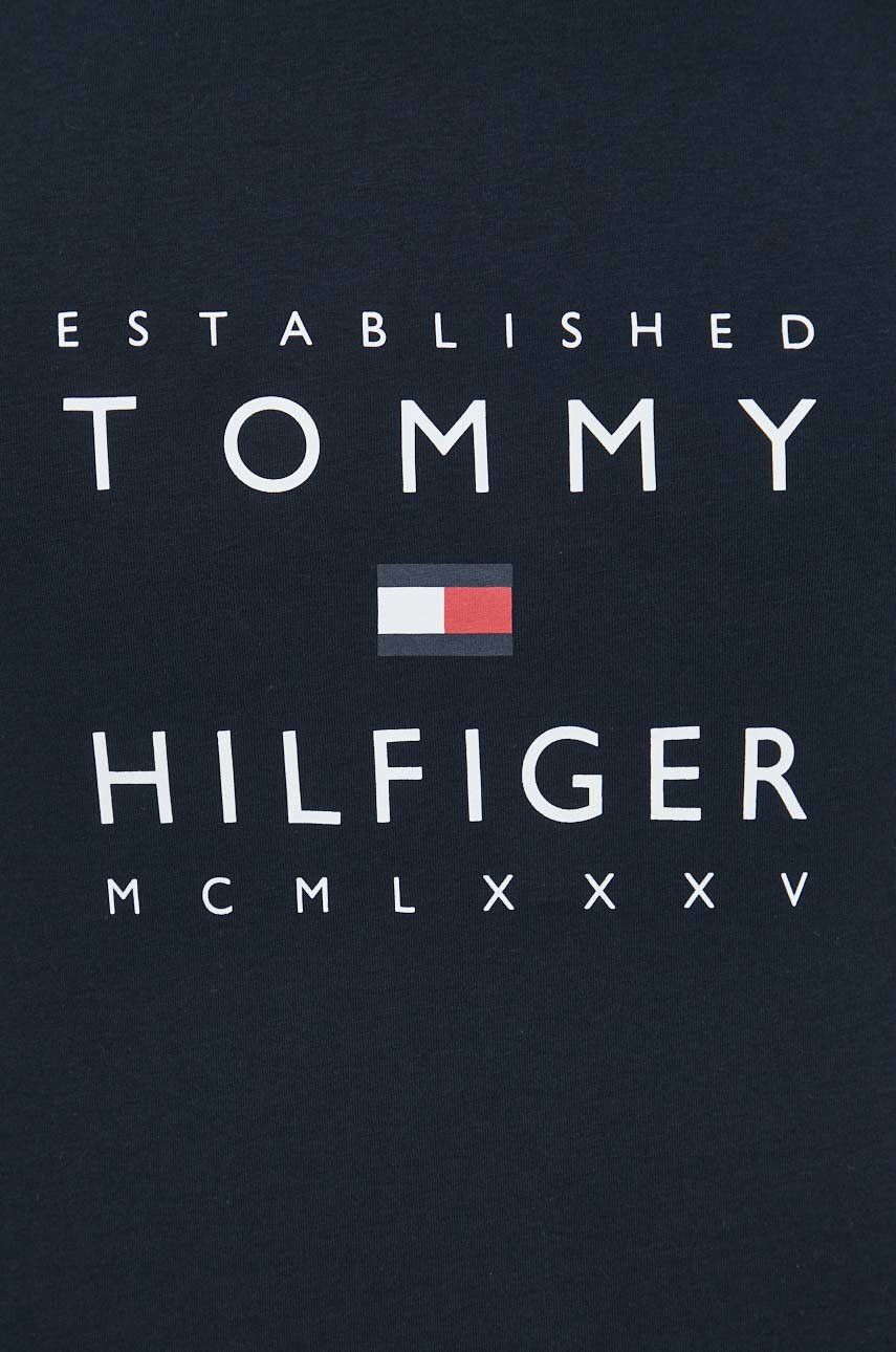 Tommy Hilfiger Памучна тениска в тъмносиньо с принт - Pepit.bg