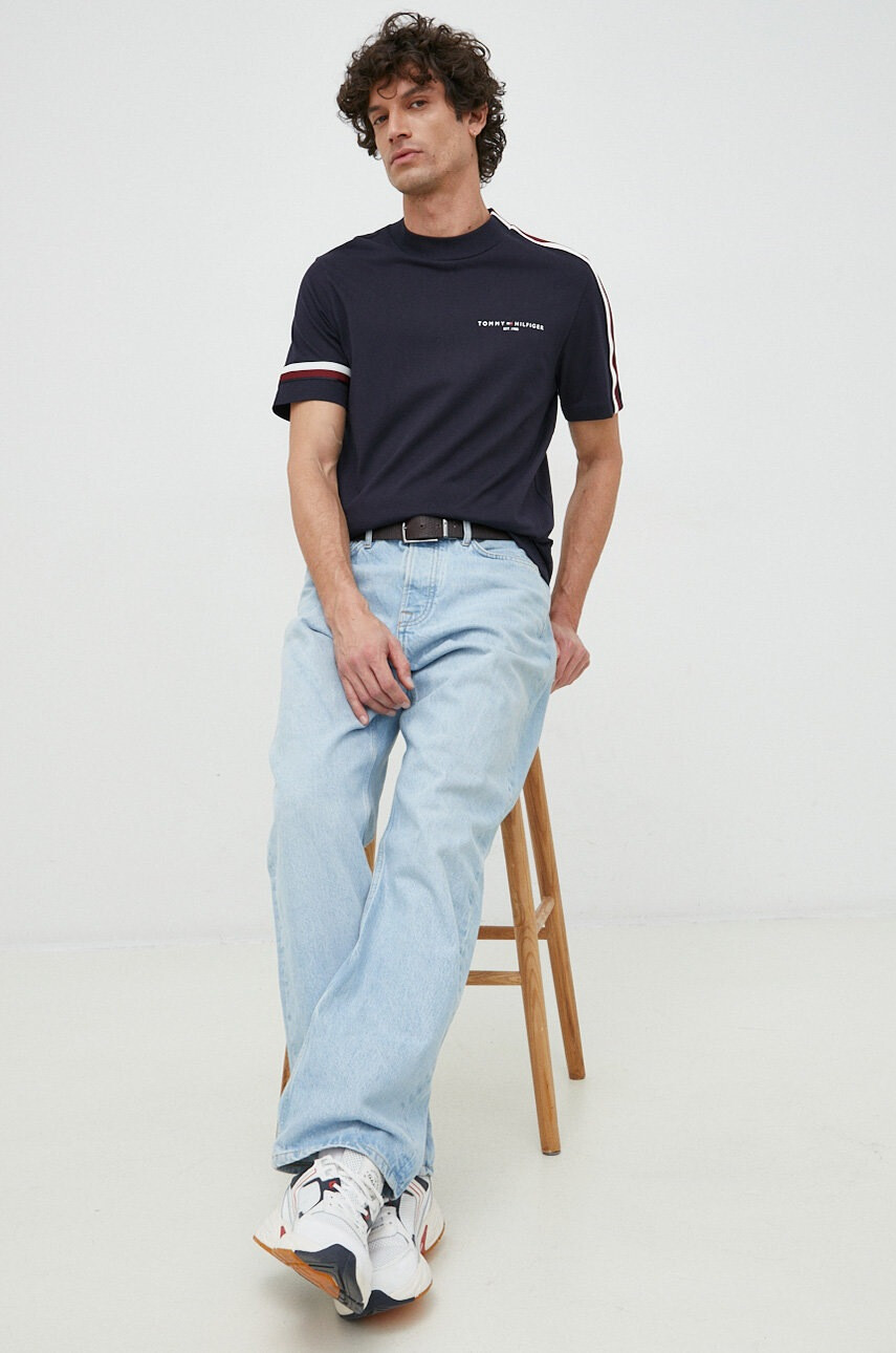 Tommy Hilfiger Памучна тениска в бяло с принт - Pepit.bg