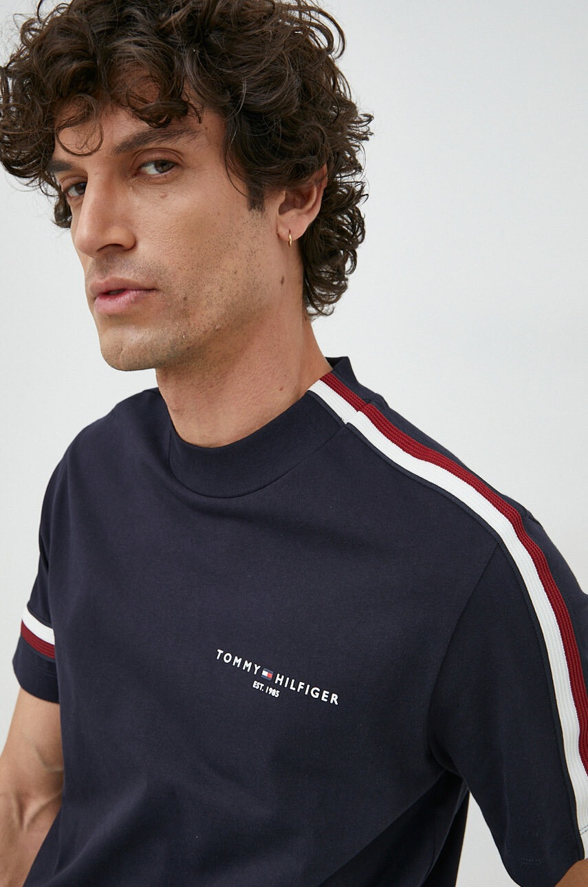 Tommy Hilfiger Памучна тениска в бяло с принт - Pepit.bg