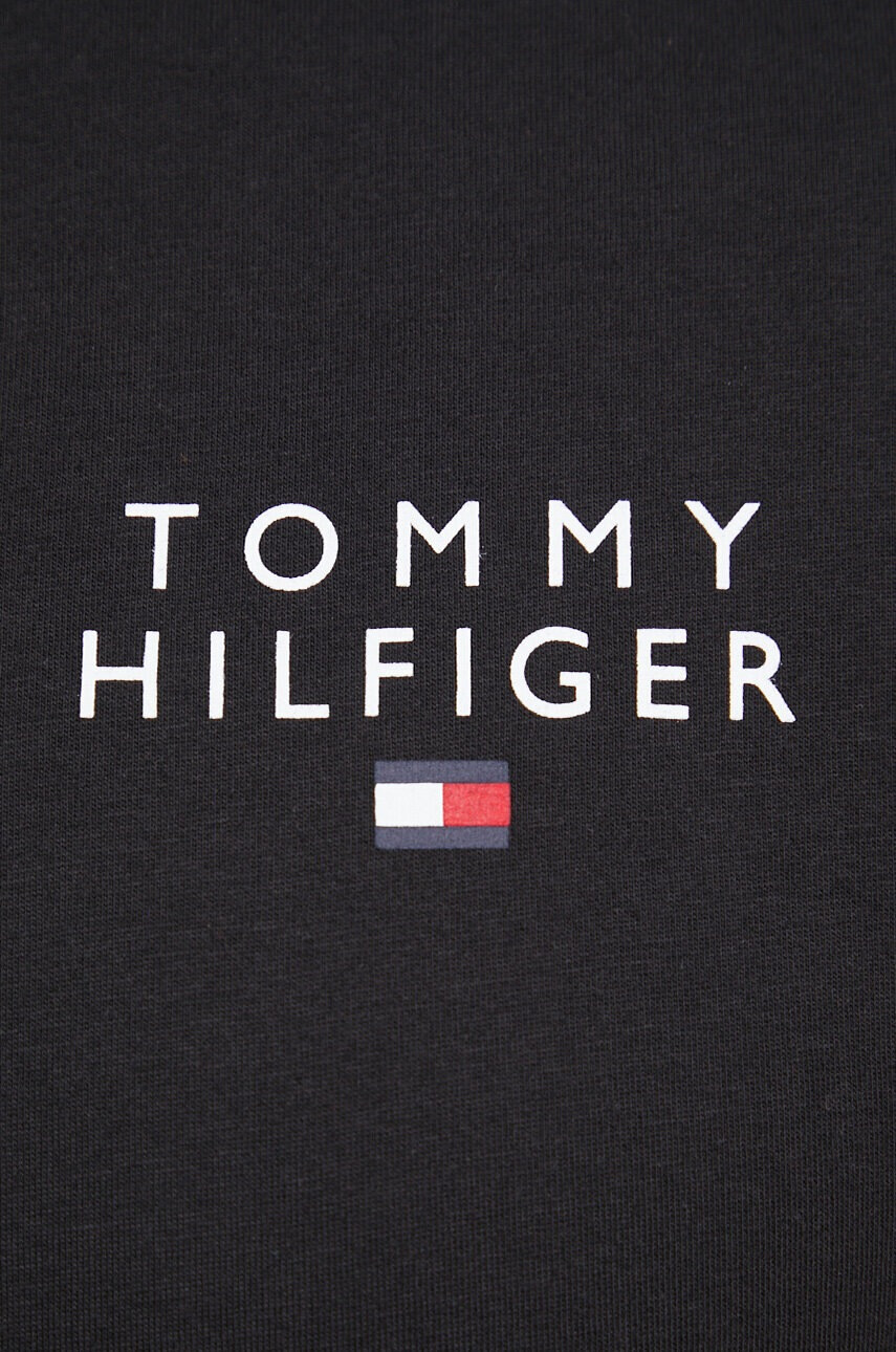 Tommy Hilfiger Памучна тениска в черно с принт - Pepit.bg