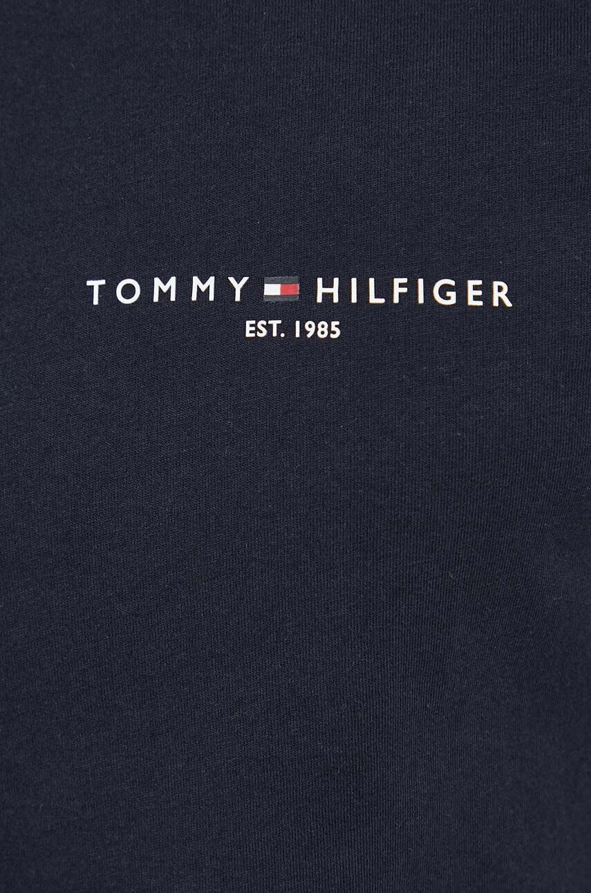 Tommy Hilfiger Памучна тениска в тъмносиньо с изчистен дизайн - Pepit.bg