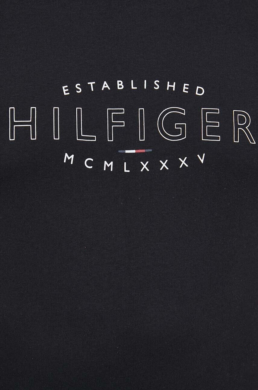 Tommy Hilfiger Памучна тениска в черно с принт - Pepit.bg