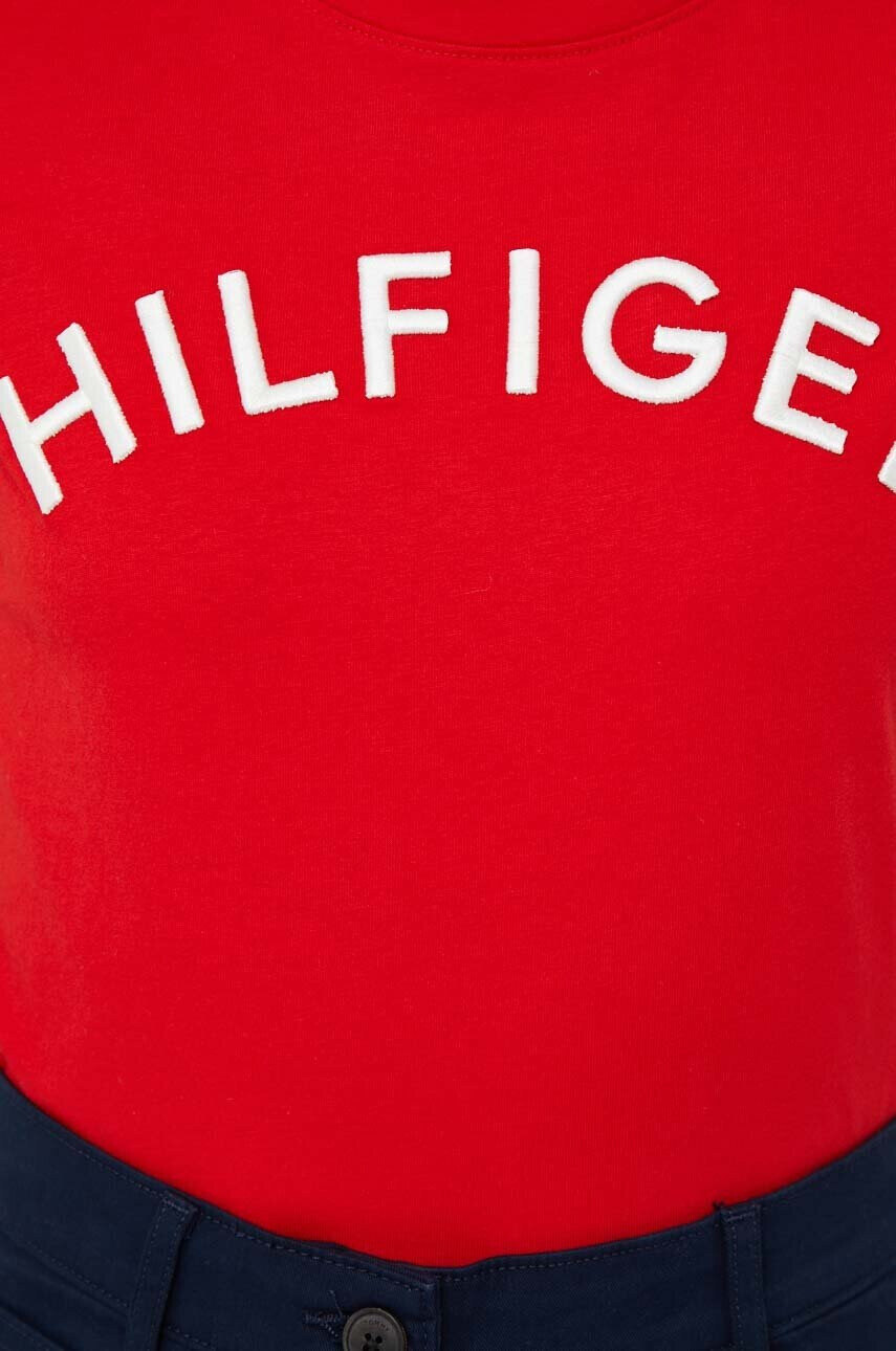 Tommy Hilfiger Памучна тениска в червено - Pepit.bg
