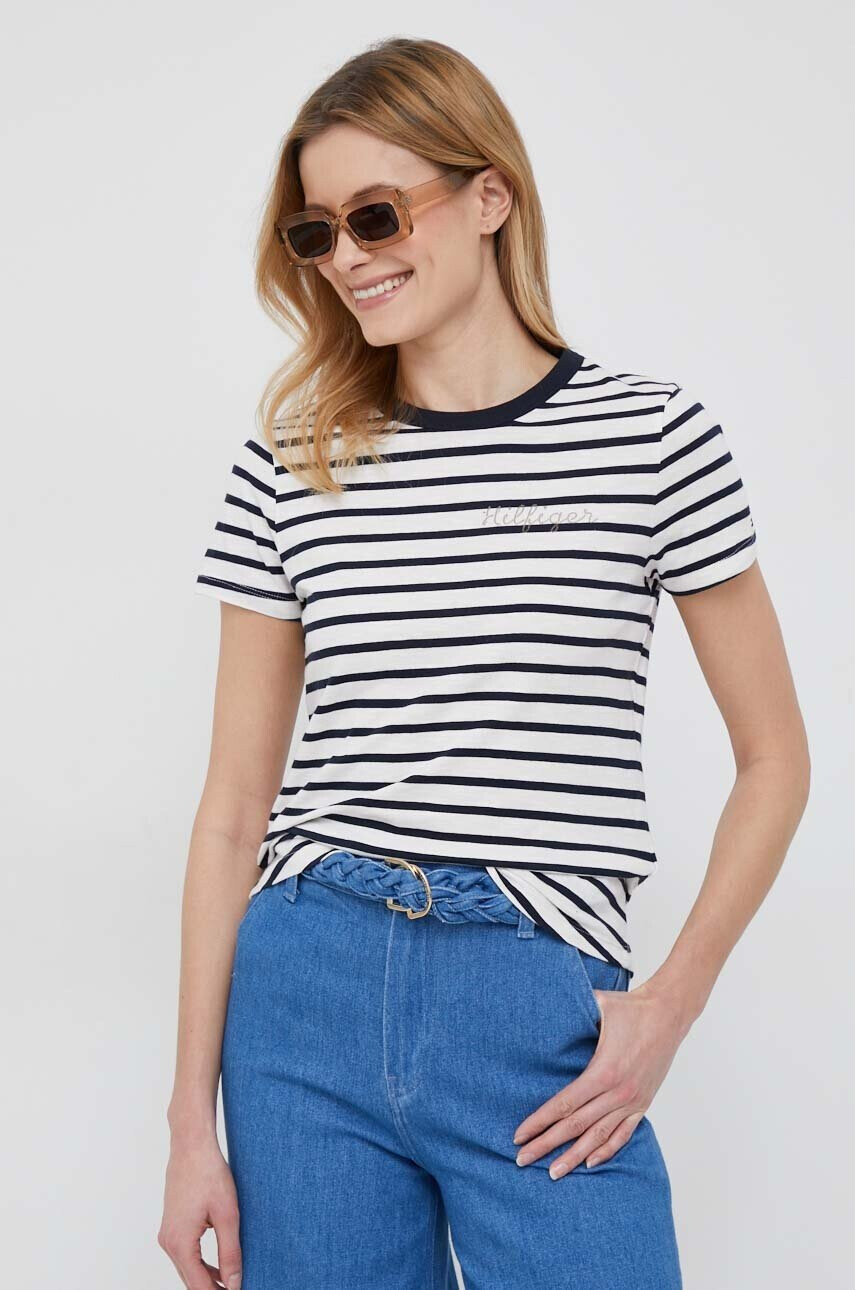 Tommy Hilfiger Памучна тениска в бежово - Pepit.bg
