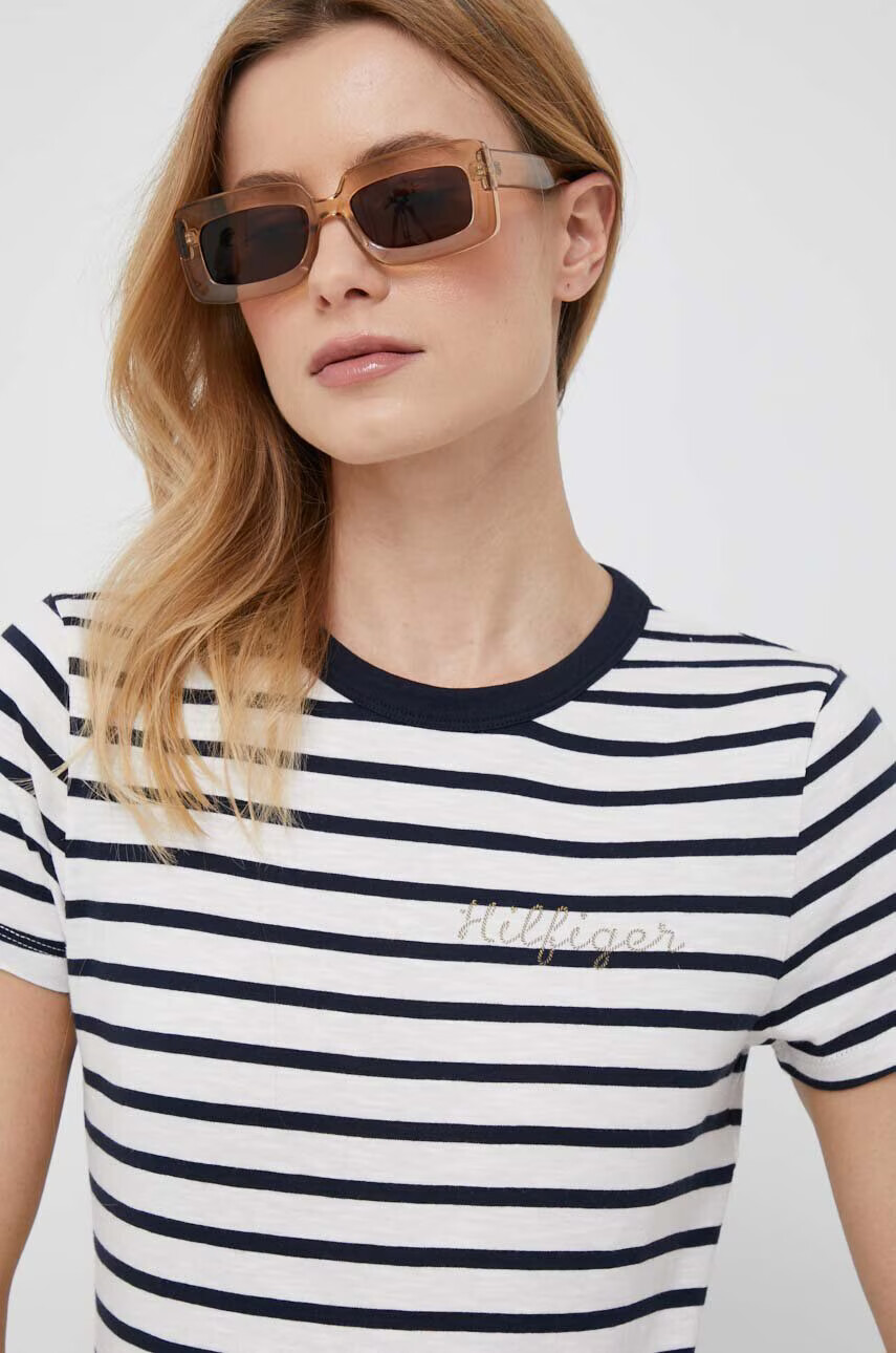 Tommy Hilfiger Памучна тениска в бежово - Pepit.bg