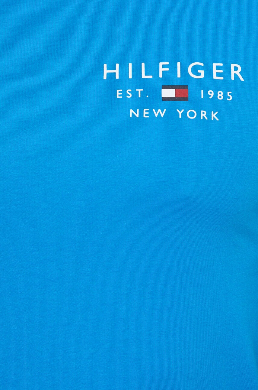 Tommy Hilfiger Памучна тениска в синьо с принт - Pepit.bg