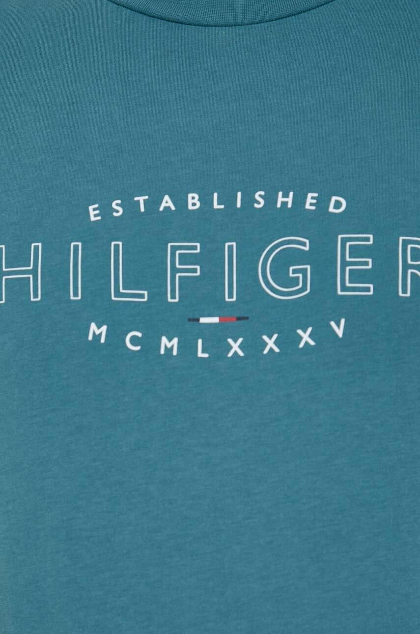 Tommy Hilfiger Памучна тениска в зелено с принт - Pepit.bg